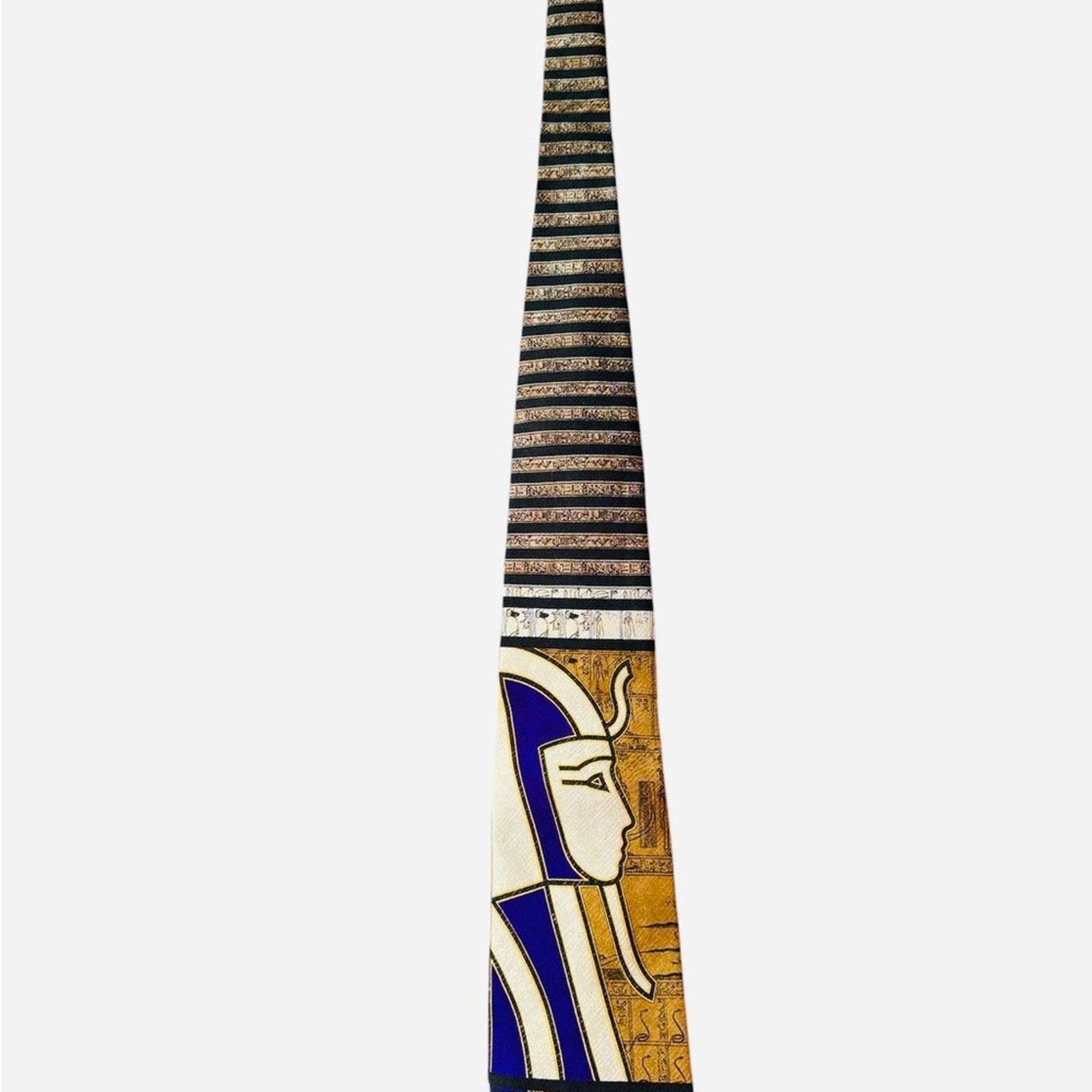 Montane Egyptian Themed Tie with Blue and Gold Accents Size ONE SIZE - 2 Thumbnail