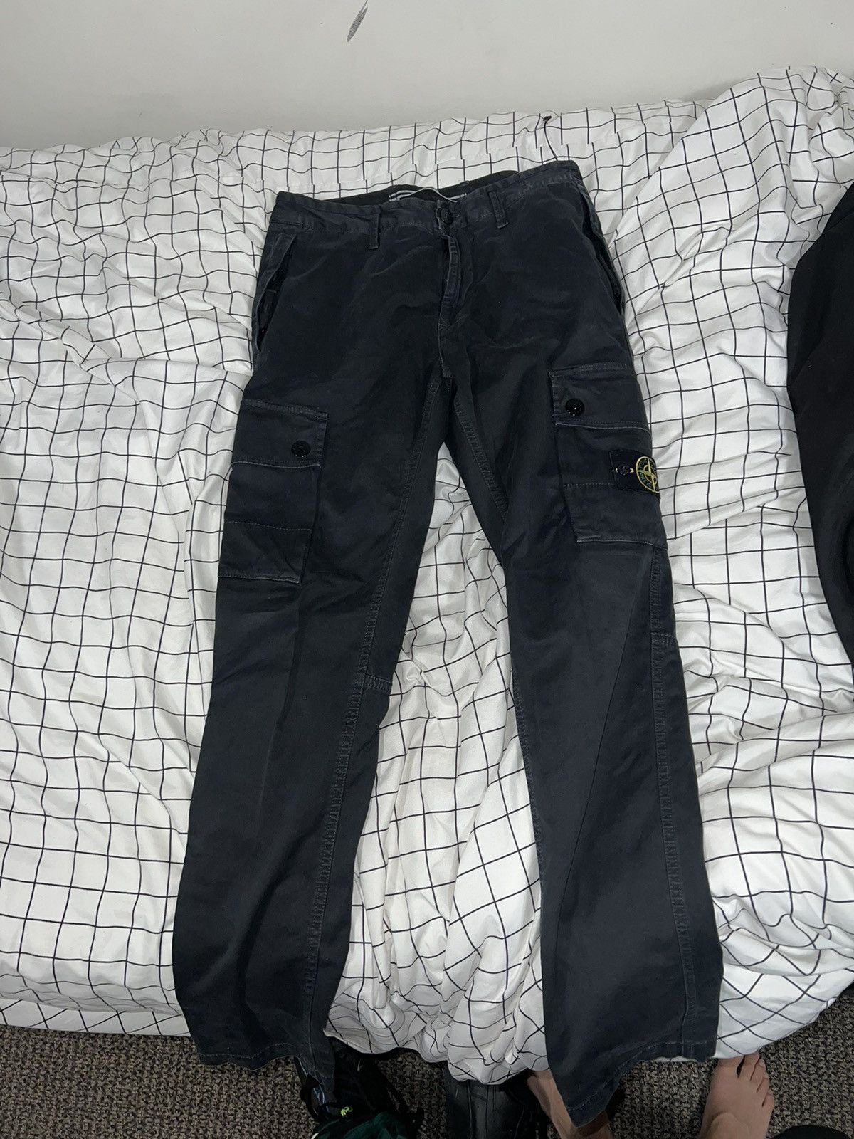 image of Stone Island Cargo Pants in Black, Men's (Size 30)