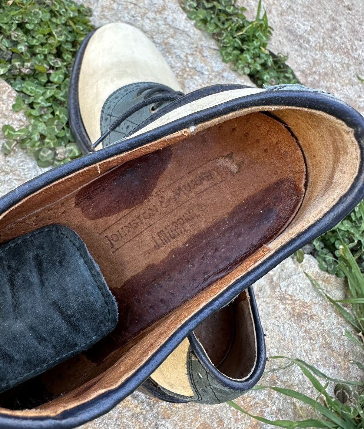 Johnston & Murphy Vintage blue & tan suede saddle shoe! 8.5 Size US 8.5 / EU 41-42 - 4 Thumbnail