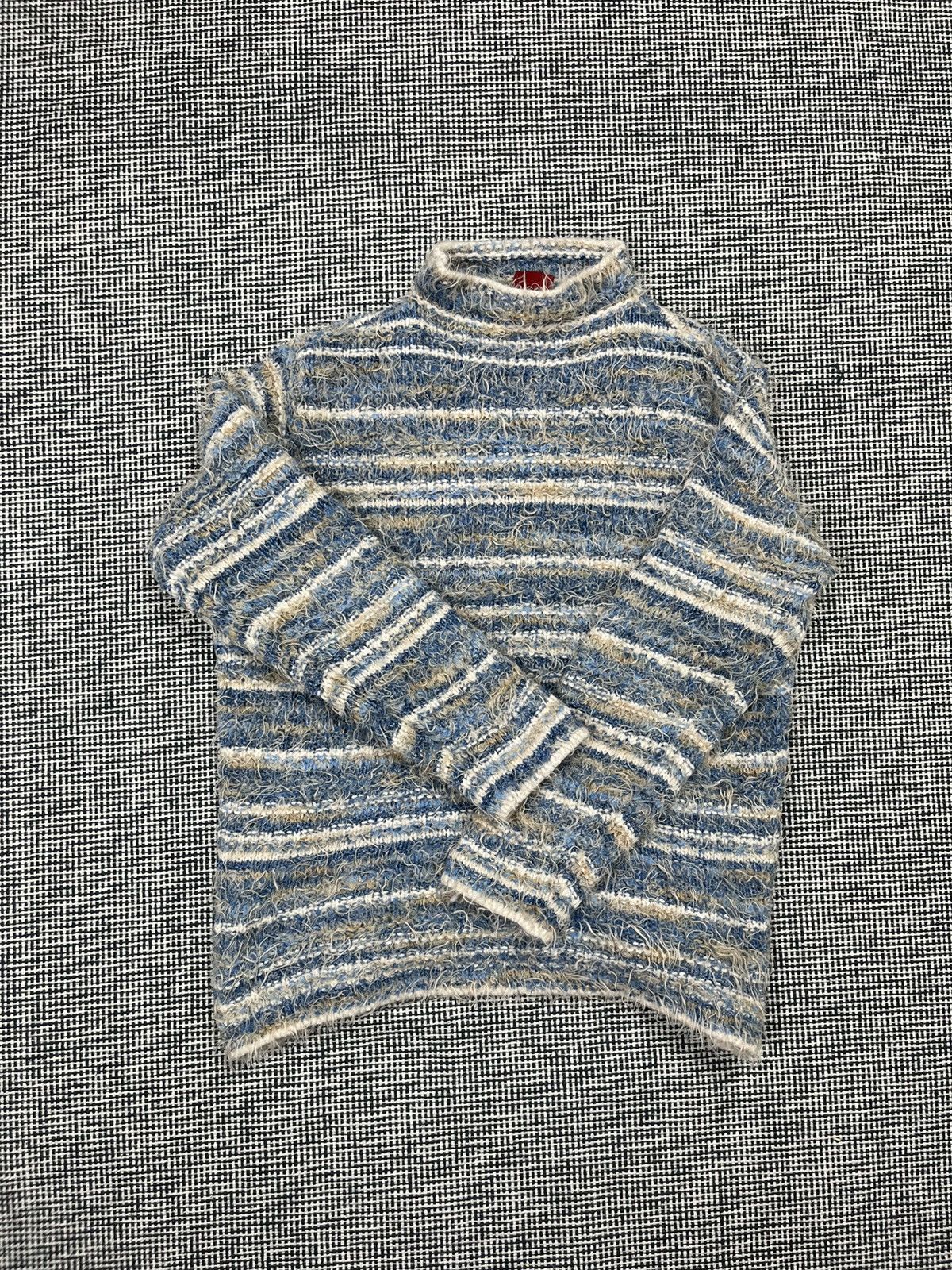 Vintage mohair stripes fuzzy sweater like Marni Acne style