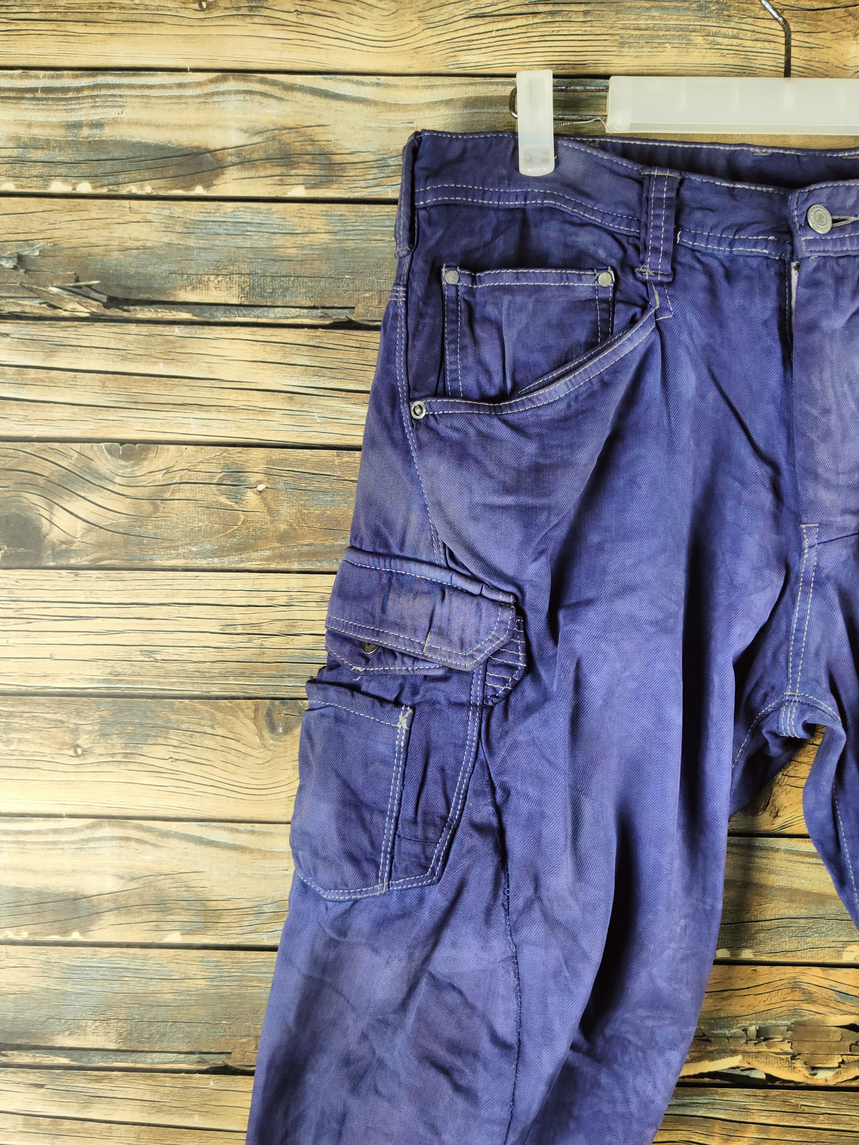 Japanese Brand DL Evenriver Purple Multipocket Cargo Pants #46-624 Size US 34 / EU 50 - 3 Thumbnail