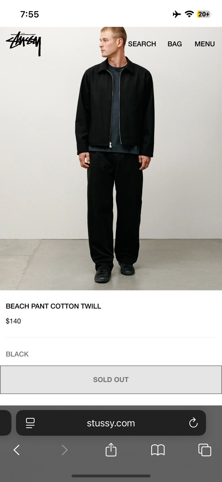Stussy beach pants black