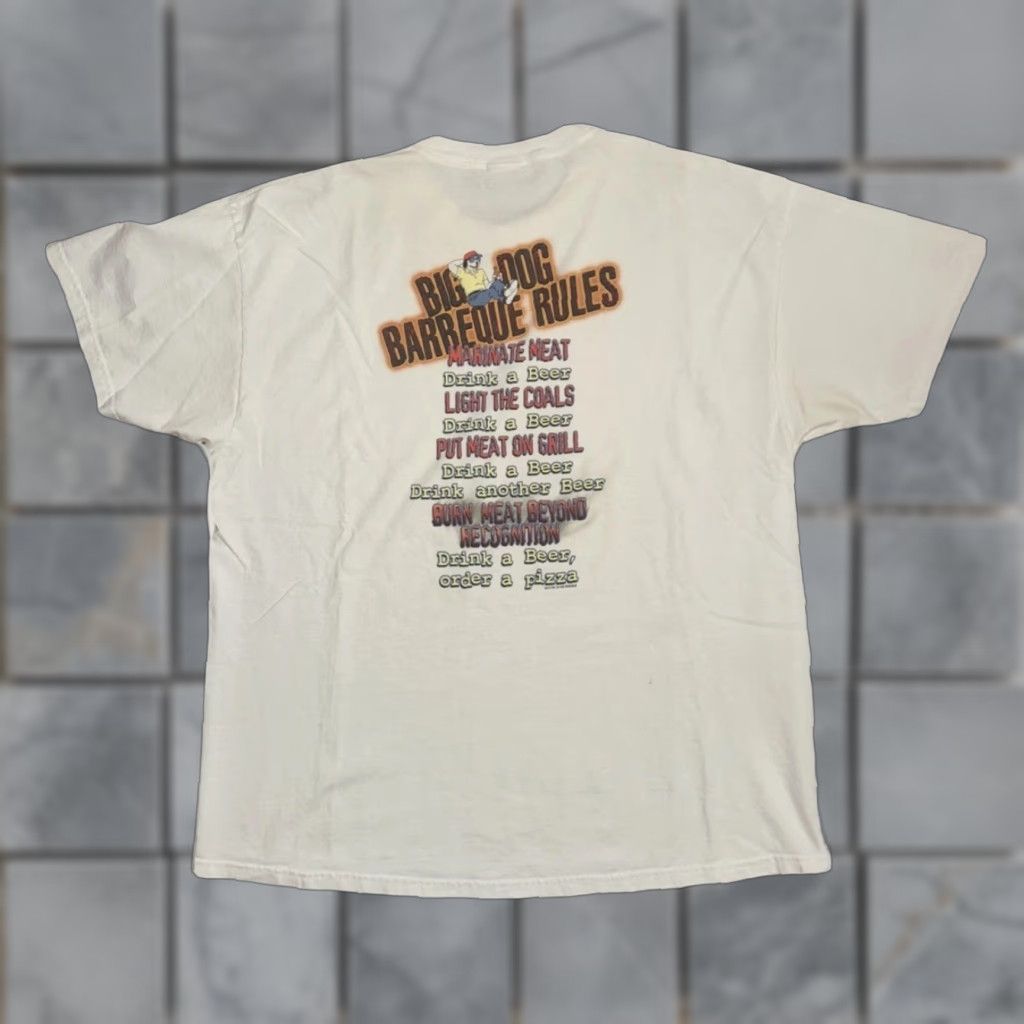 Big Dogs VINTAGE Big Dog Barbecue Rules T-Shirt 2XL White Mens Graphic Print BBQ 90s USA Funny Animals Beer Short Sleeve Size US XXL / EU 58 / 5 - 1 Thumbnail