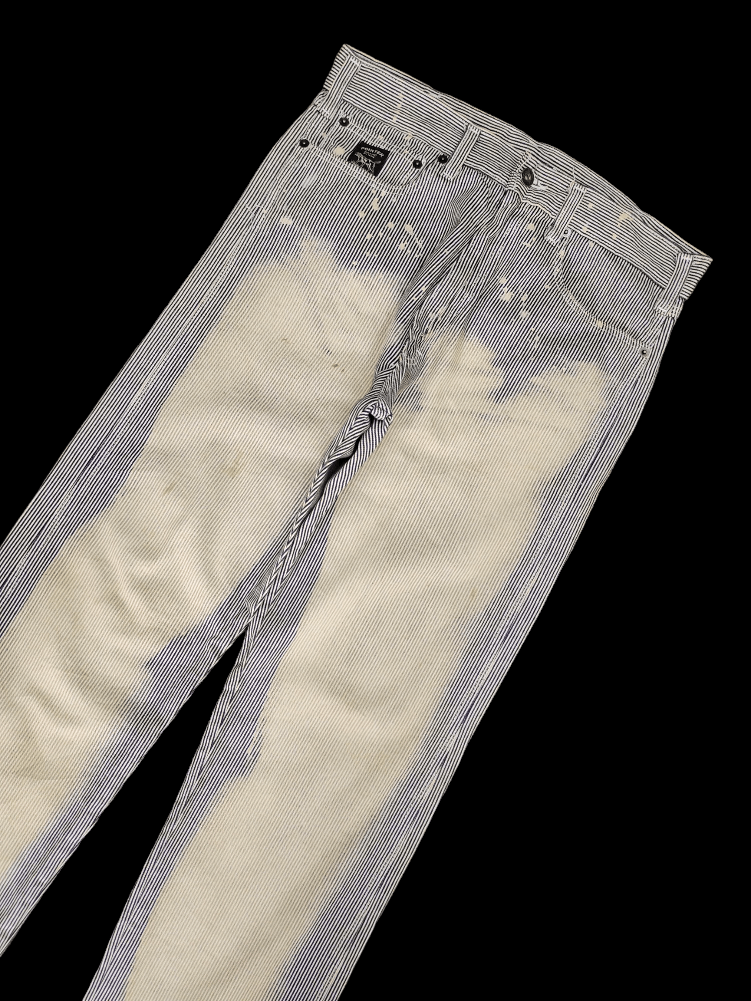 Pointer 1990s Pointer Hickory Striped Faded Distress Denim Pants Size US 32 / EU 48 - 5 Thumbnail