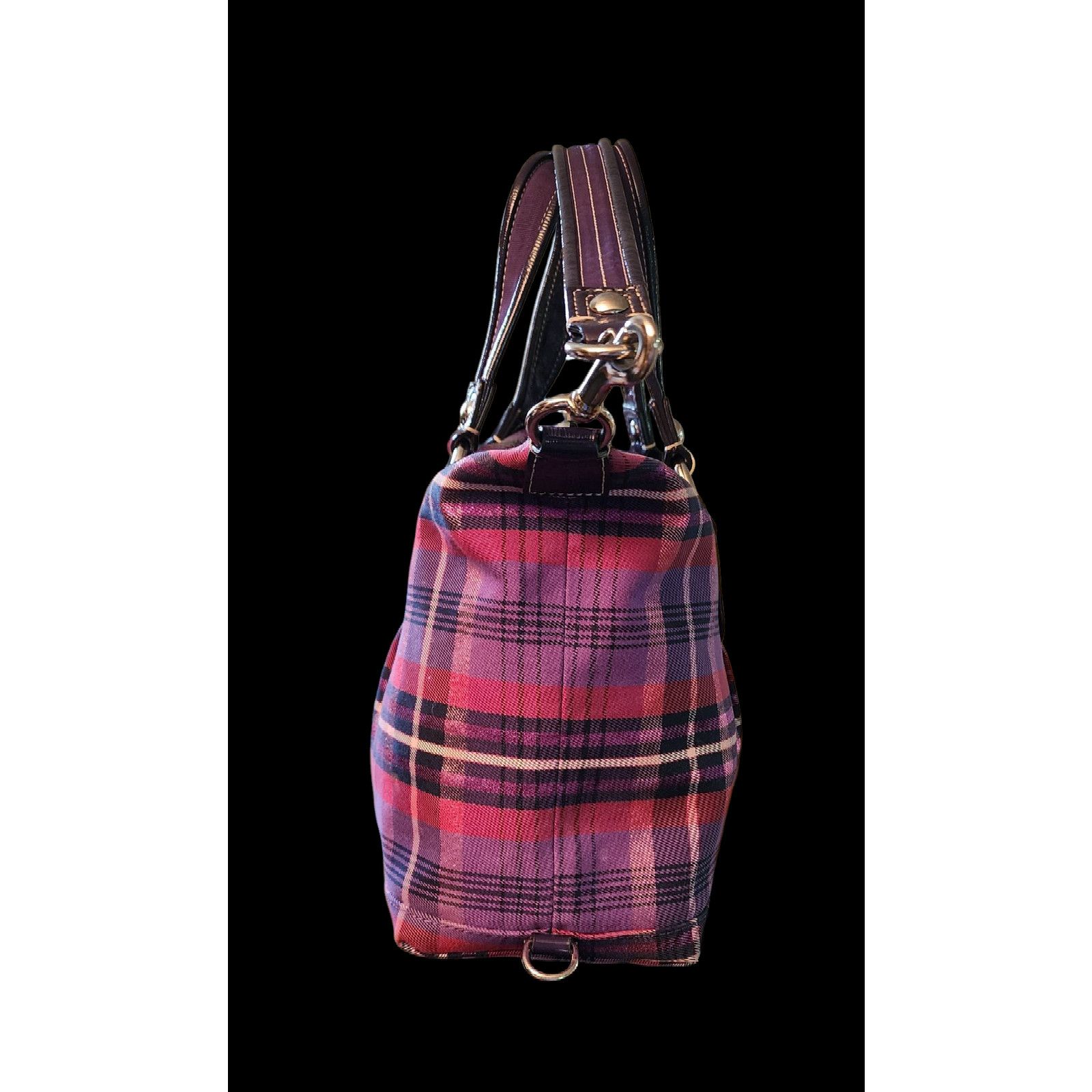 Coach Rare Find Coach Poppy Plaid purple pink metallic handbag Size ONE SIZE - 3 Thumbnail