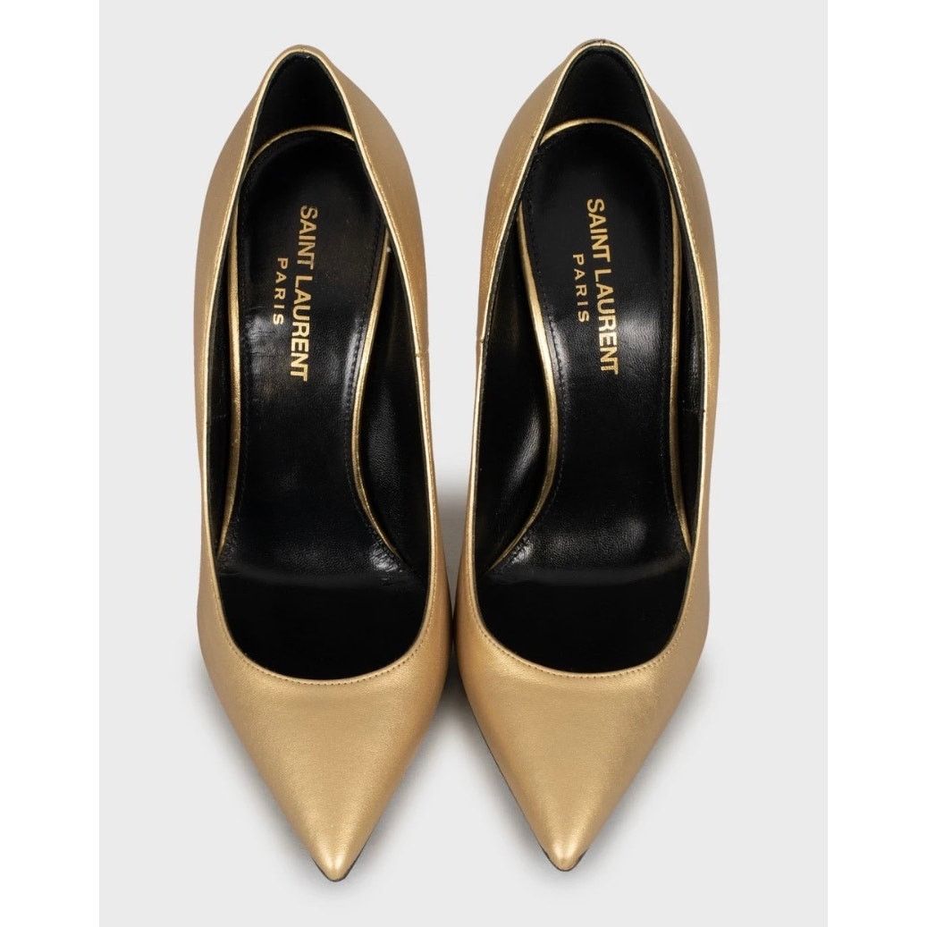 Yves Saint Laurent Saint Laurent Opyum Gold Leather Heels - Size 36.5 Size US 5.5 / IT 35.5 - 2 Thumbnail