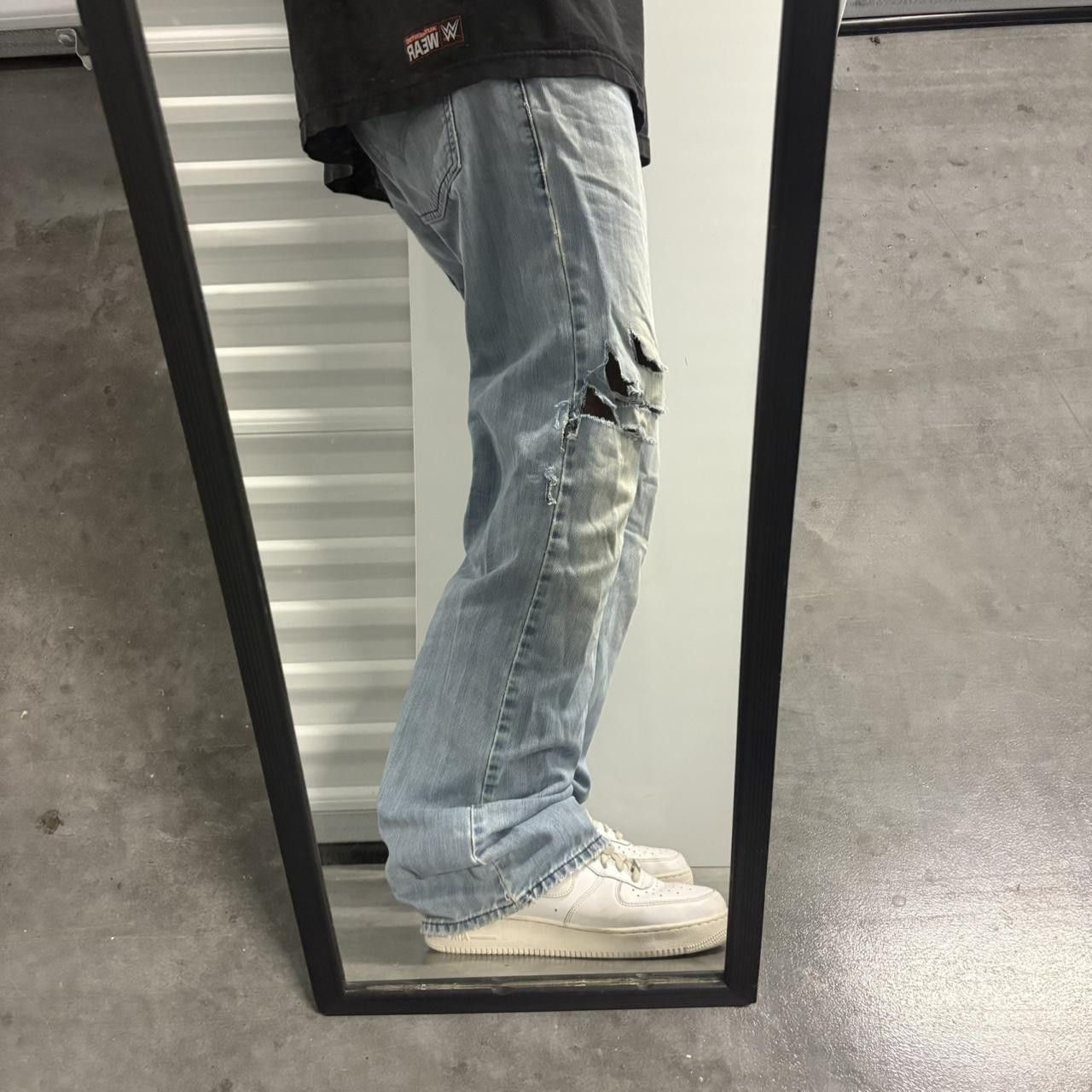 Vintage Crazy Vintage Y2K/2000s Baggy Wideleg Ripped Light Wash Distressed Denim Jeans! Size US 36 / EU 52 - 2 Thumbnail