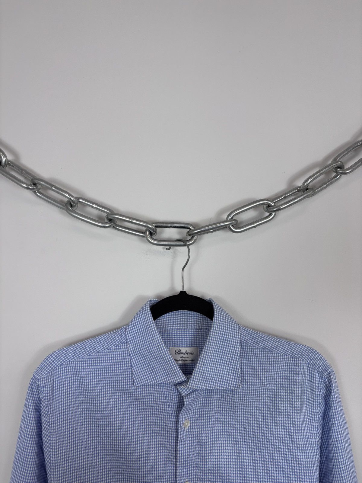 Strenstroms Stenstroms Men’s Slimline Twofold Cotton Dress Shirt Size US M / EU 48-50 / 2 - 3 Thumbnail