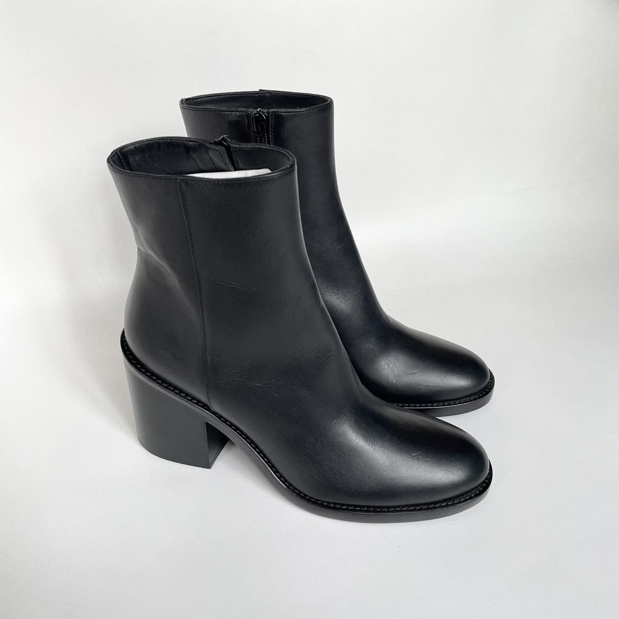 Ann Demeulemeester Black Leather Heeled Boots Size US 10 / IT 40 - 3 Thumbnail