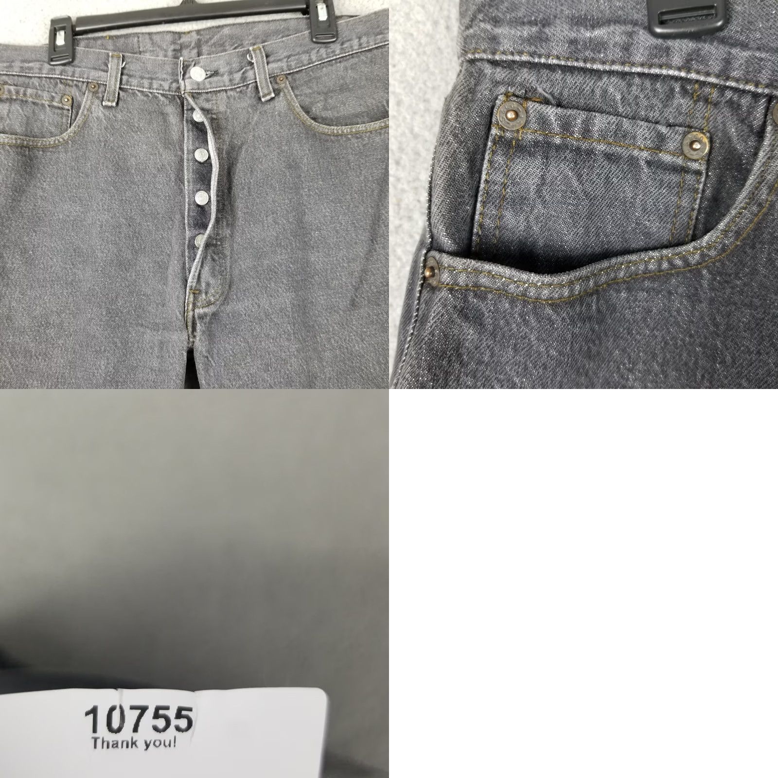 Levi's VINTAGE Levi’s 501 Jeans Gray 34X28 Made in USA Button Fly Distressed 80s Cowboy Festival Retro USA Mens Jeans Size US 34 / EU 50 - 11 Thumbnail