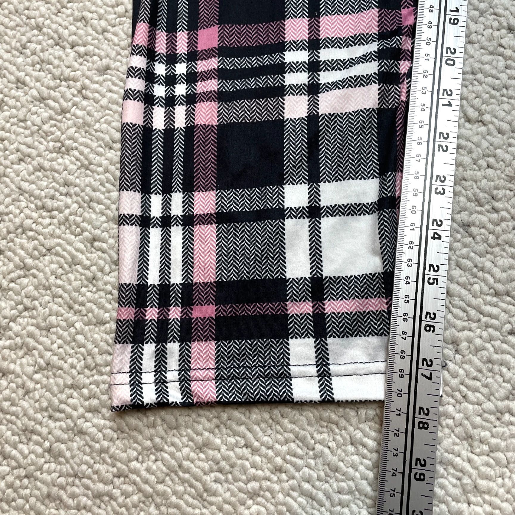 Pinko Unbranded Plaid Pajama Pants Womens Small White Gray Pink Soft Polyester 22x28 S Multicolor Size 28" / US 6 / IT 42 - 3 Thumbnail