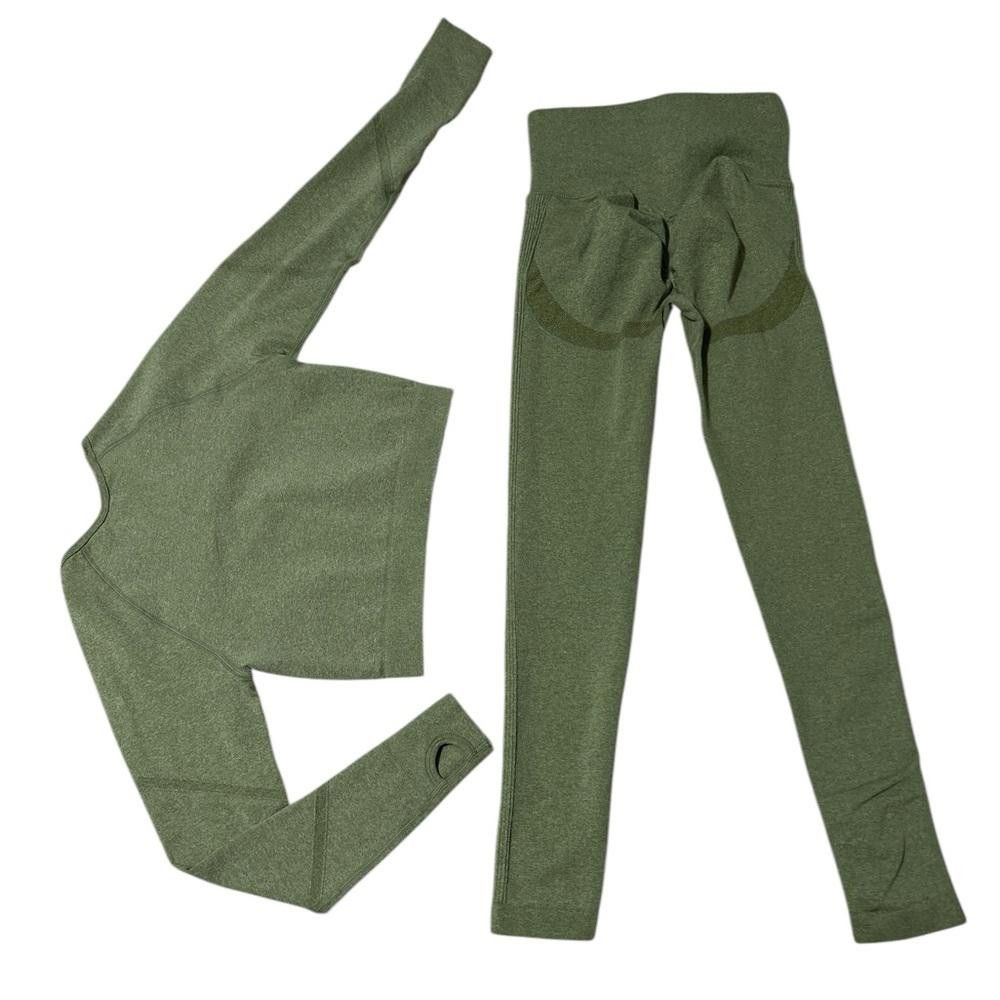 Designer 3 Women's Activewear Sets - Black, Grey, and Olive Green Size ONE SIZE - 3 Thumbnail