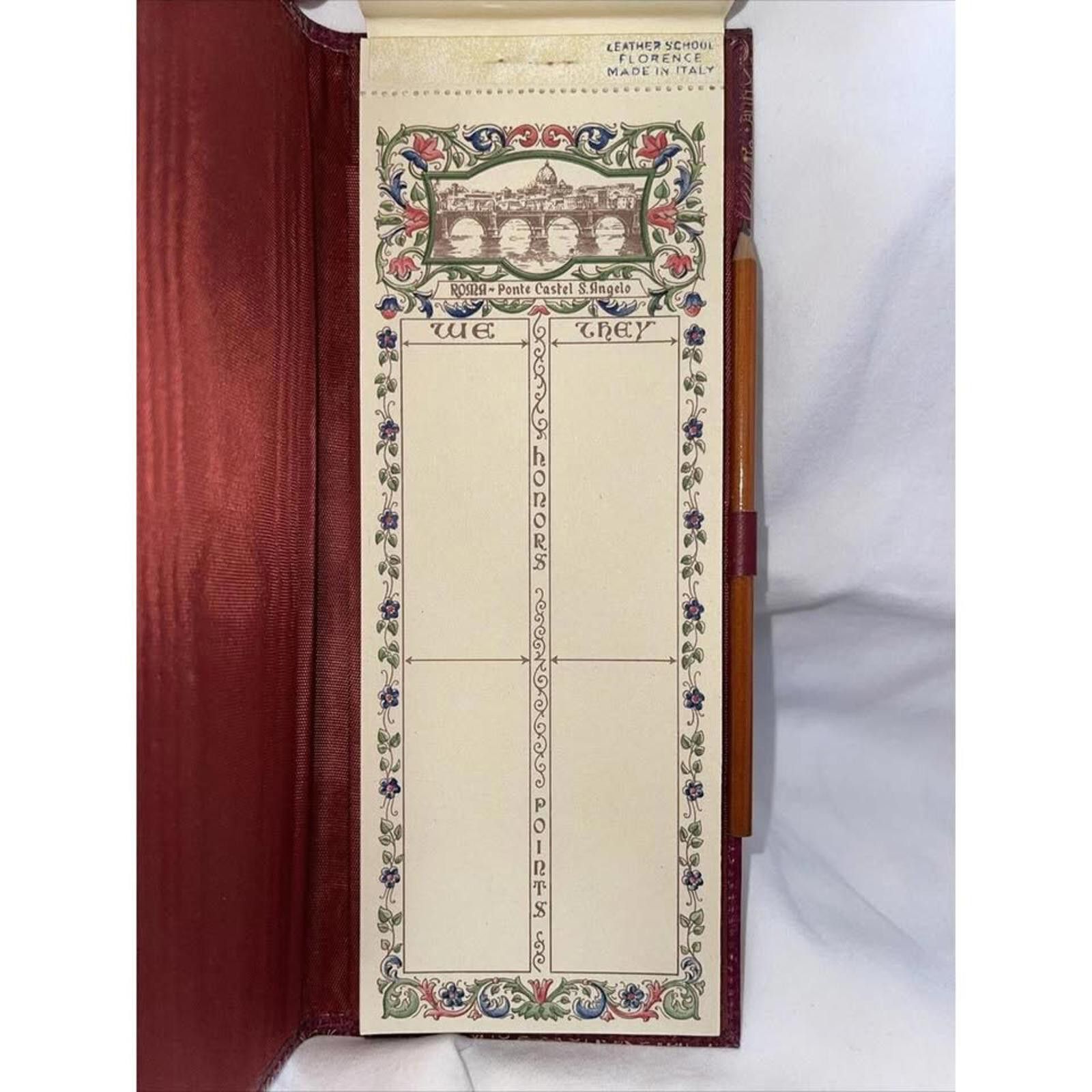 Other Vintage Leather Bridge Scoring Book with Intricate Design Size ONE SIZE - 8 Thumbnail