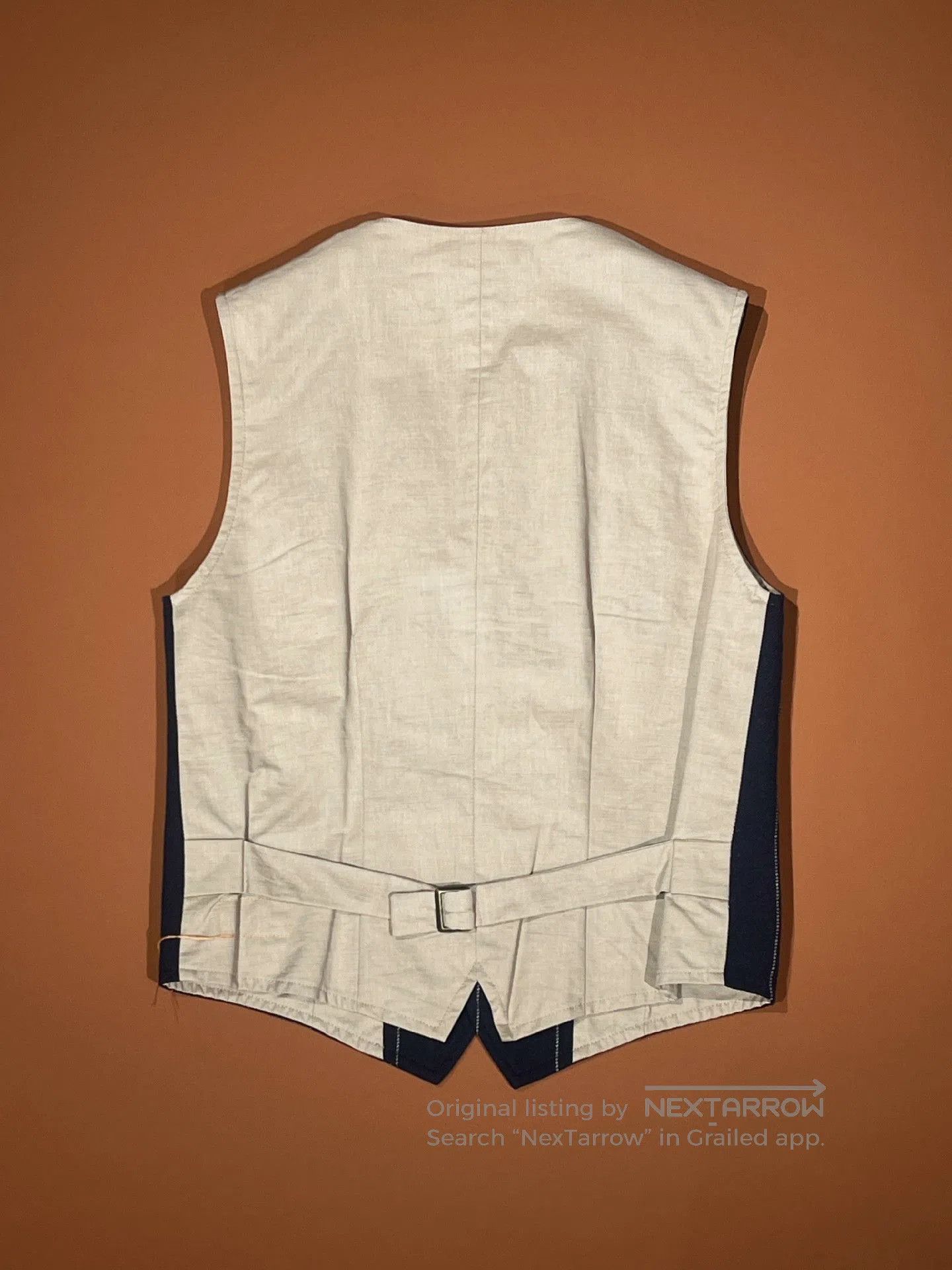 Fortela FORTELA Dark Blue Khaki Stripe Canvas Vest. Size US S / EU 44-46 / 1 - 2 Thumbnail
