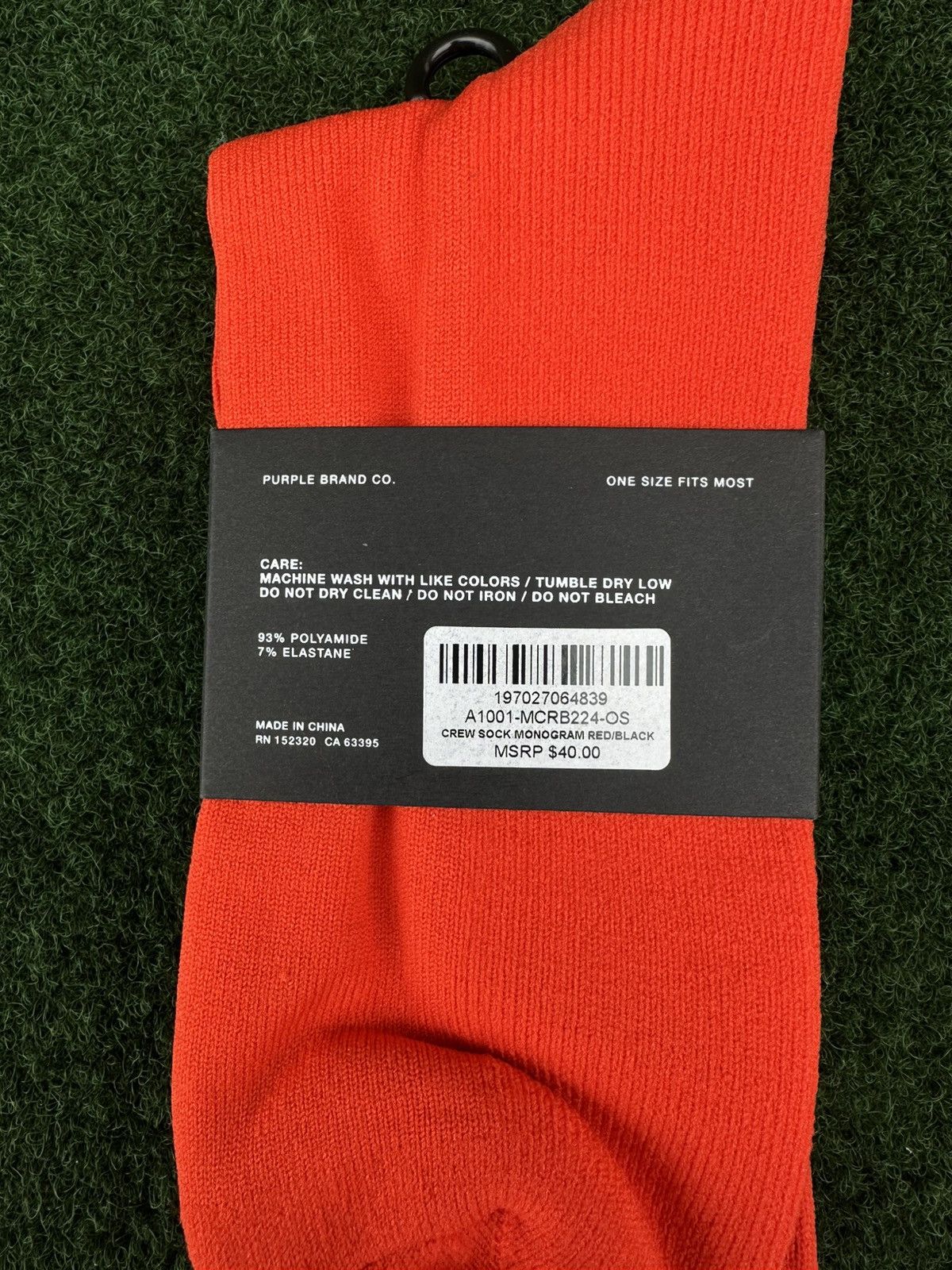 Purple Brand MONOGRAM CREW RED SOCKS Size OS Size ONE SIZE - 3 Thumbnail