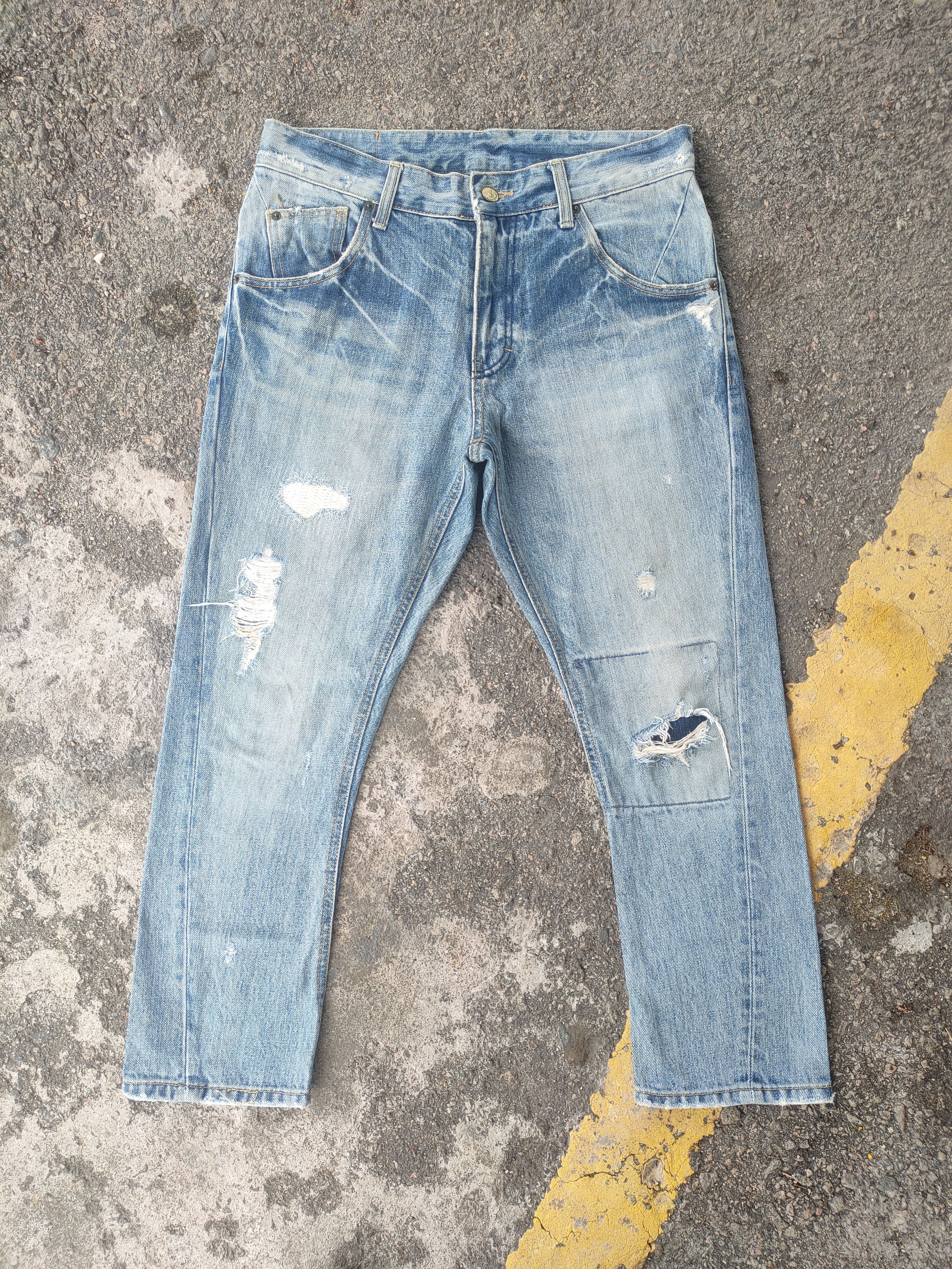 Salvage VINTAGE SELVEGE FADED DISTRESSED JEANS DENIM PANTS Size US 32 / EU 48 - 1 Thumbnail