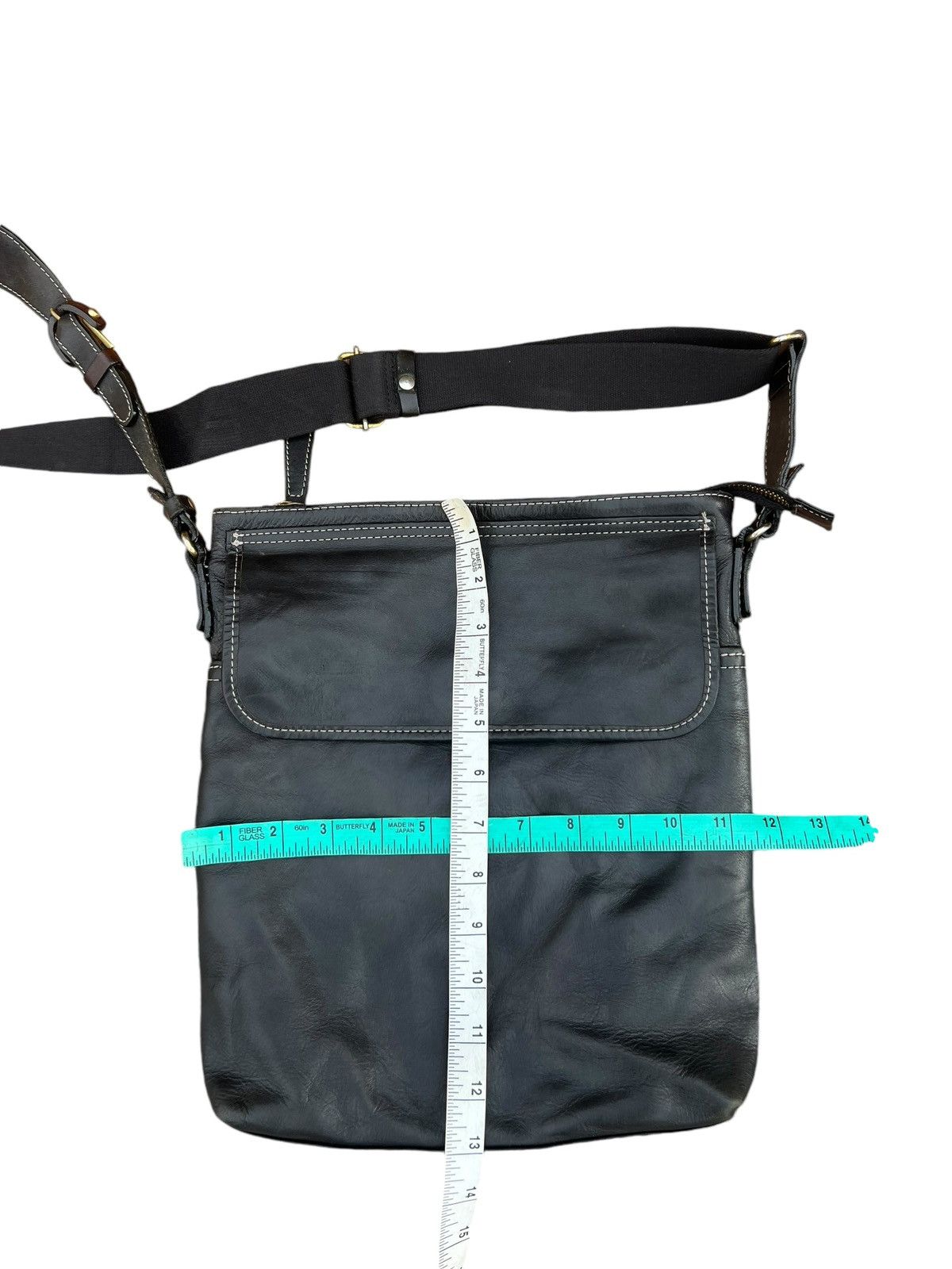 Leather Indeed Per Tutti Japan Black Patina Leather Bag Sling Size ONE SIZE - 25 Thumbnail