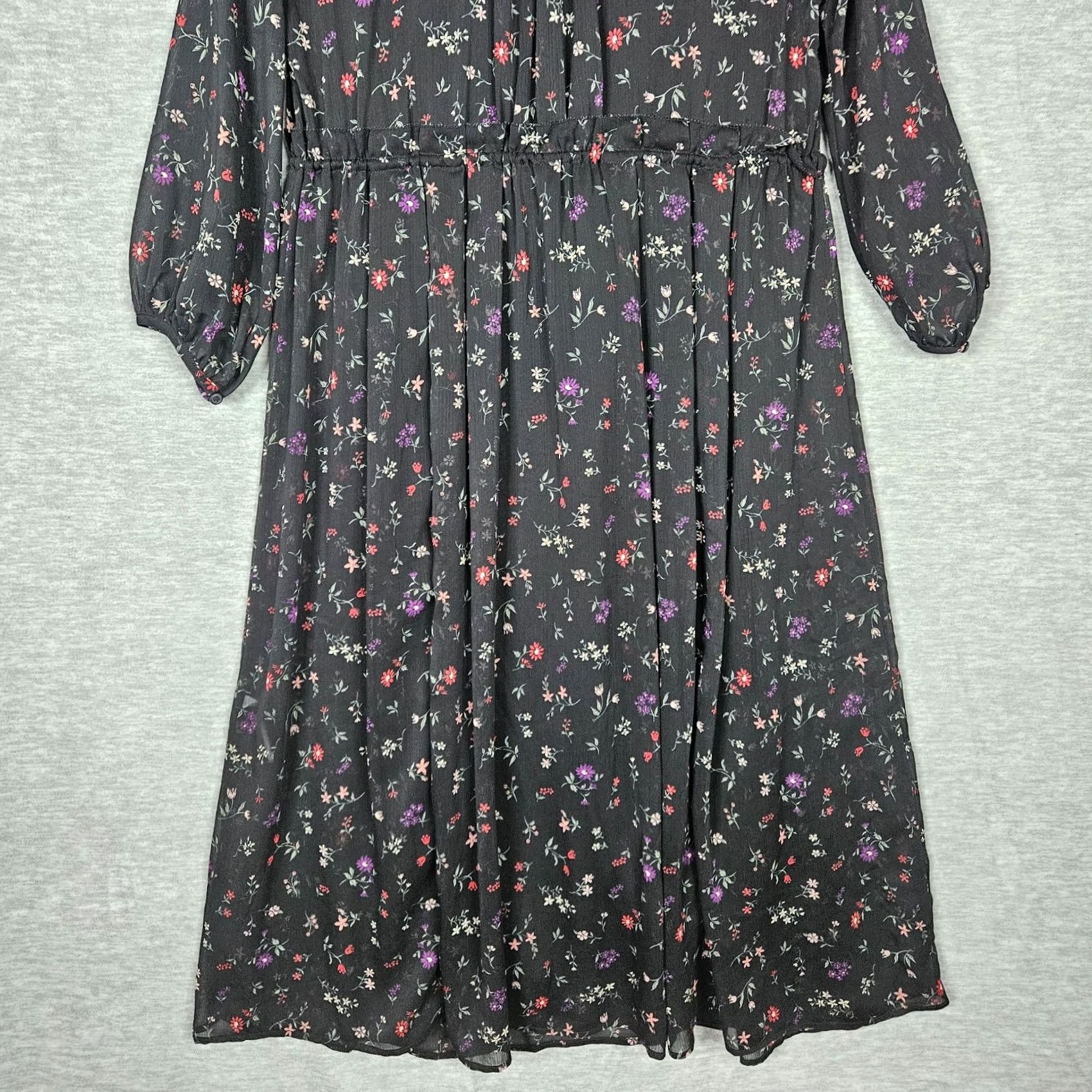 Uniqlo Uniqlo Floral Button Up 3/4 Sleeve Elastic Waist Women's Dress Size S Size S / US 4 / IT 40 - 7 Thumbnail