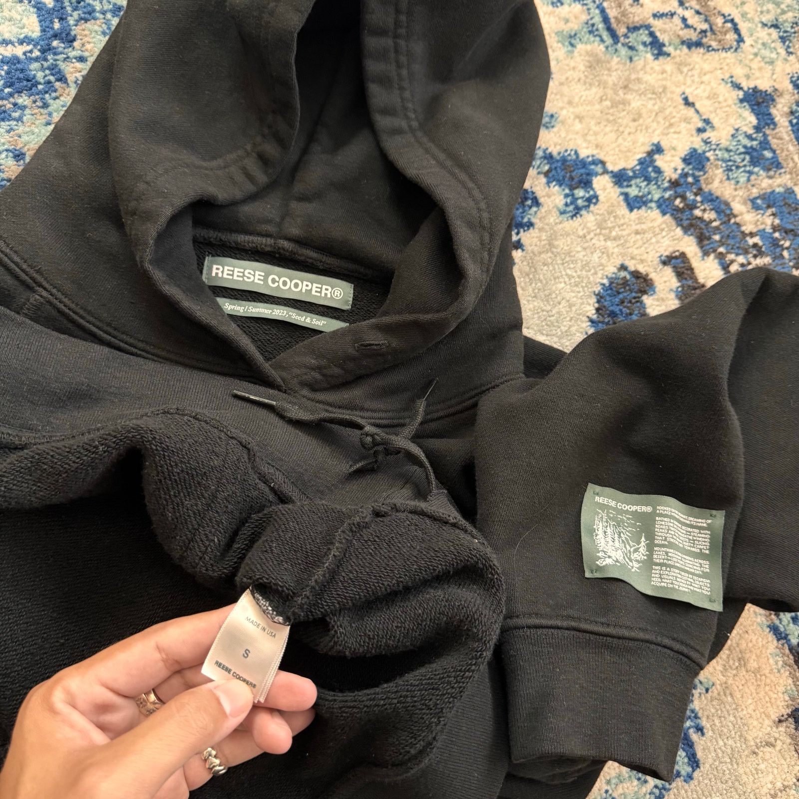 Reese Cooper Reese Cooper Boxy Hoodie Black Sz Small Made in USA Size US S / EU 44-46 / 1 - 2 Thumbnail