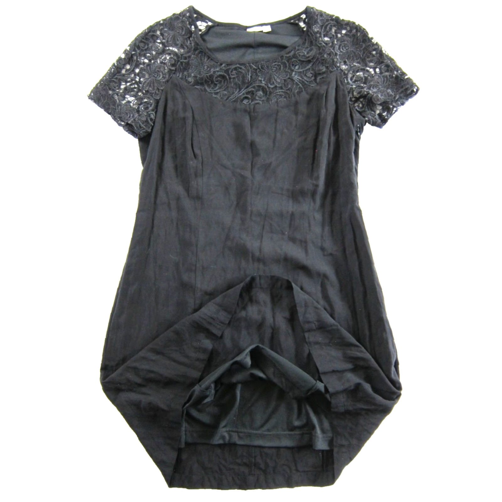 Esprit ESPRIT Black Rayon Floral Lace Short Sleeve Tunic Shift Dress Women 12 Size 34" / US 12 / IT 48 - 5 Thumbnail