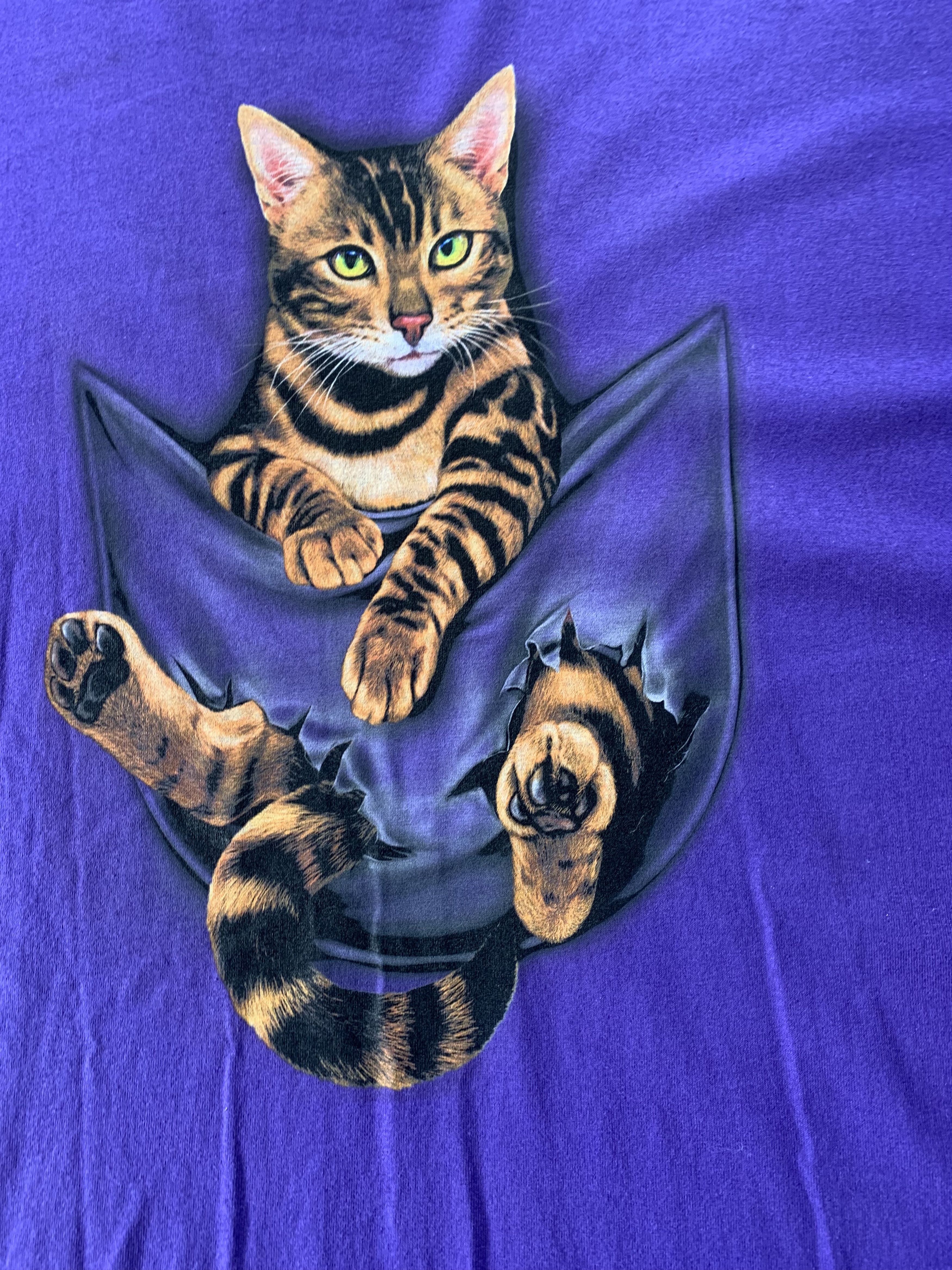 Hanes Hanes Cat In Pocket Printed T-Shirt Size US XXL / EU 58 / 5 - 5 Thumbnail