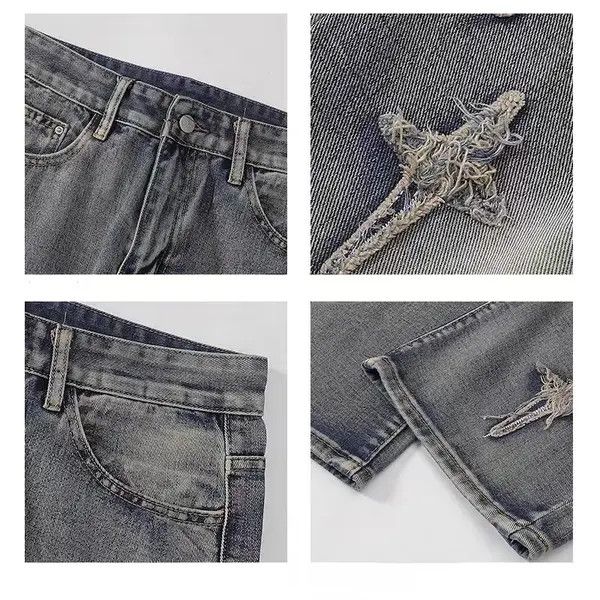 VIBE Vintage Hip Hop Distressed Wash Wide-Leg Jeans Size US 30 / EU 46 - 6 Thumbnail
