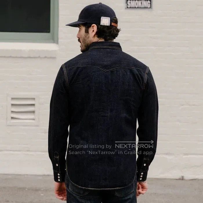 The Flat Head THE FLAT HEAD Classic Workwear Denim Shirt. Size US XS / EU 42 / 0 - 2 Thumbnail