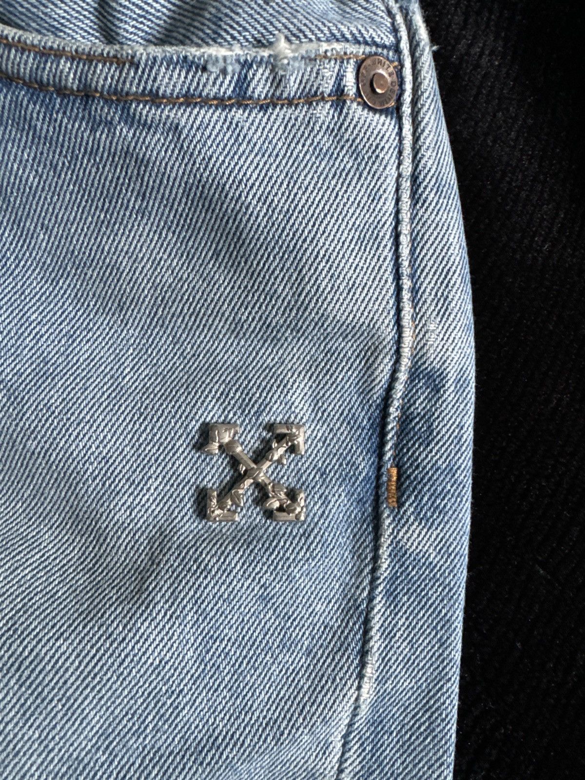 Off-White × Virgil Abloh Off-White Slim Low Crotch Graffiti Jeans - No Belt Size 29" - 6 Thumbnail