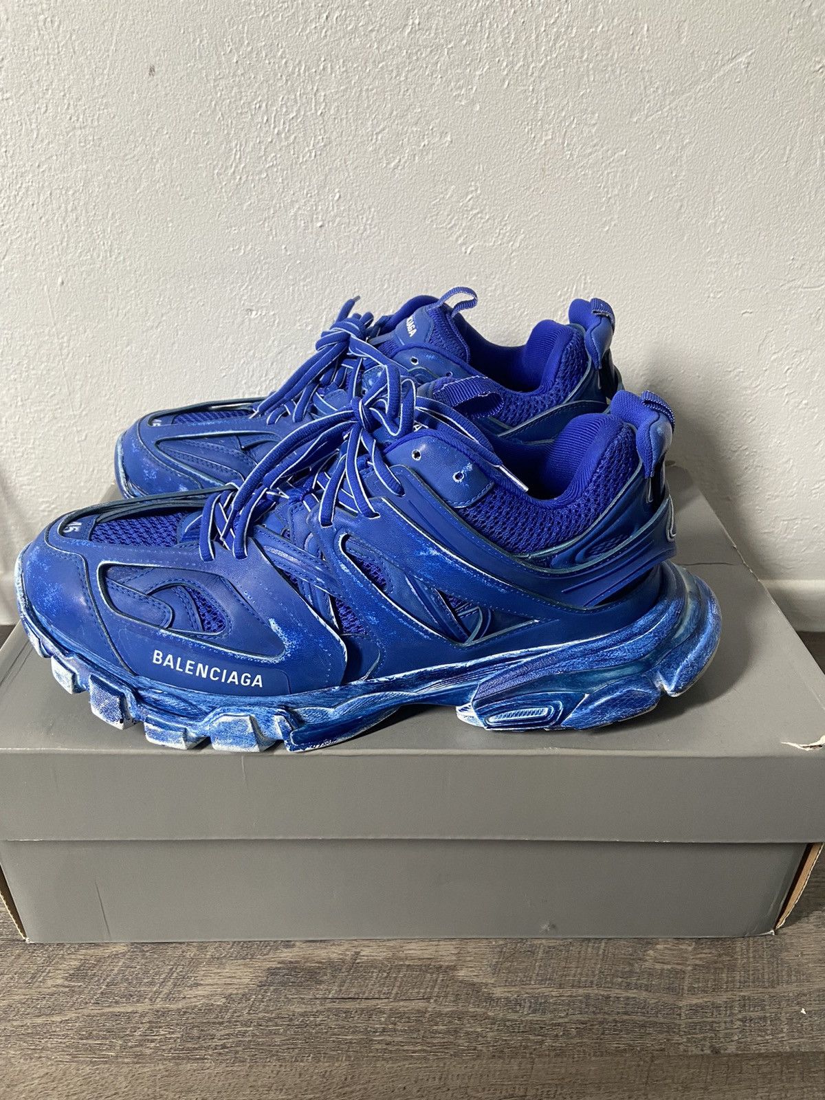 Balenciaga Balenciaga track runner “faded blue” Size US 12 / EU 45 - 1 Thumbnail