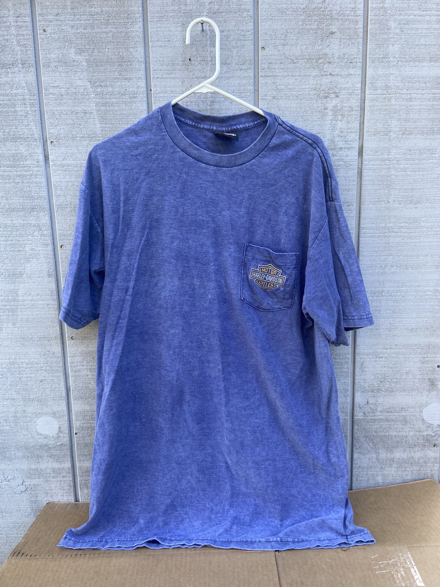 Harley Davidson Harley Davidson Blue Stonewashed Vintage Pocket Tee Large L Size US L / EU 52-54 / 3 - 1 Thumbnail