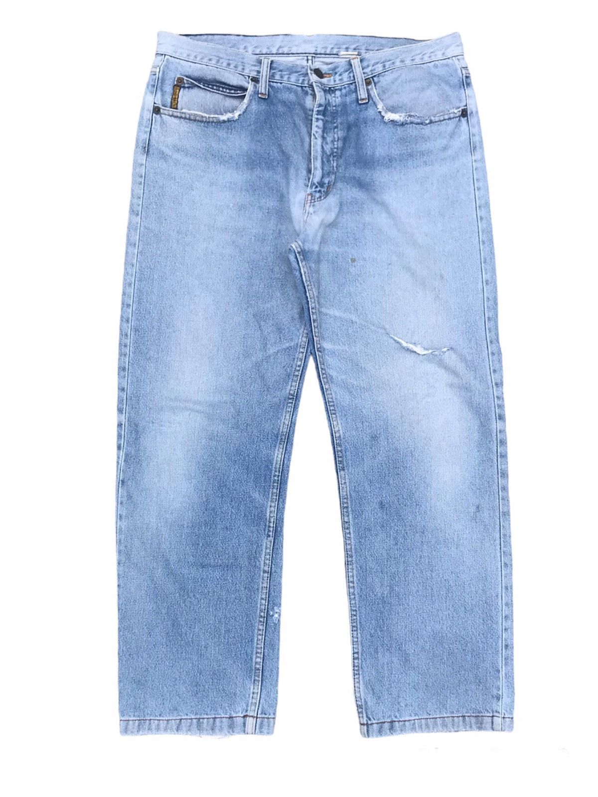 Armani × Giorgio Armani × Vintage Vintage Distressed Armani Jeans Made in Italy Denim Size US 34 / EU 50 - 1 Thumbnail