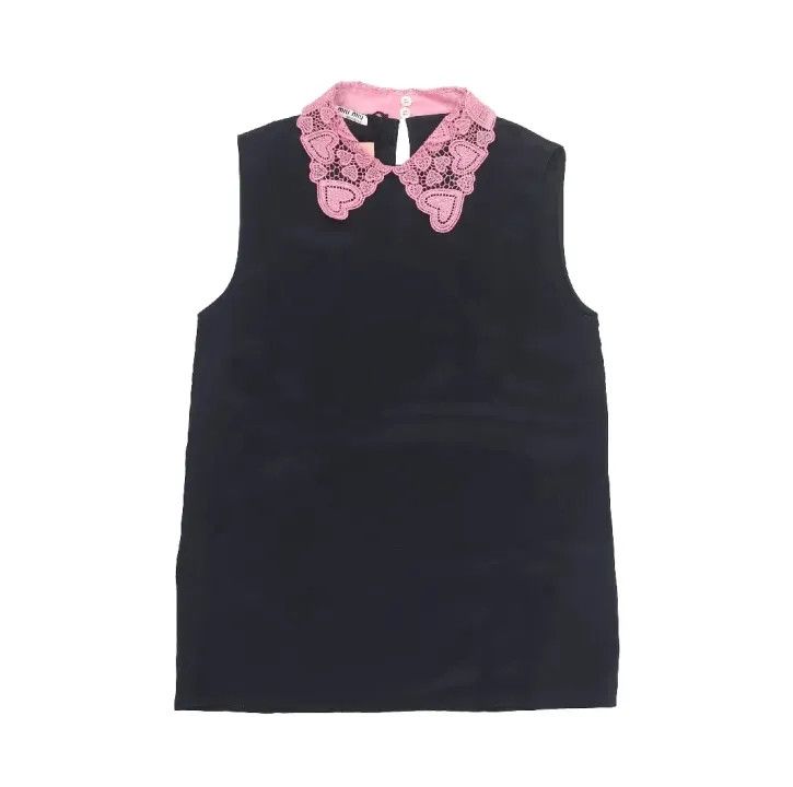 Miu Miu Miu Miu Lace Collar Sleeveless T-Shirt 0079 Size M / US 6-8 / IT 42-44 - 1 Thumbnail