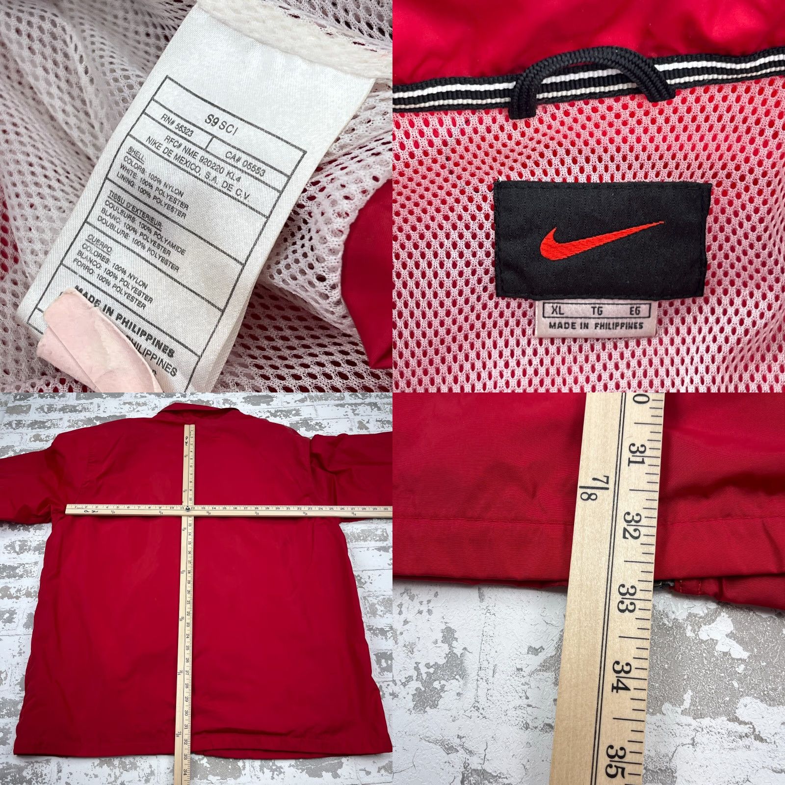 Nike VINTAGE Nike Jacket Men XL Red Windbreaker Full Zip Y2K 2000s Sports Logo Zipper Pockets All Seasons Regular Mens Size US XL / EU 56 / 4 - 8 Thumbnail