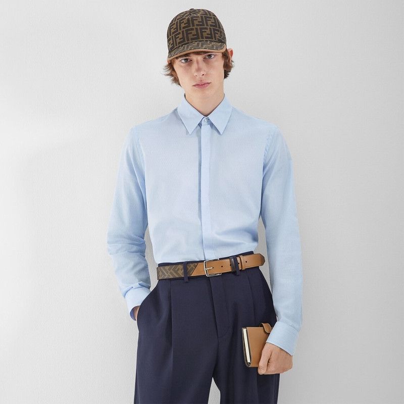Fendi o1B3y1r0526 Shirt in Sky Blue Size US S / EU 44-46 / 1 - 4 Thumbnail