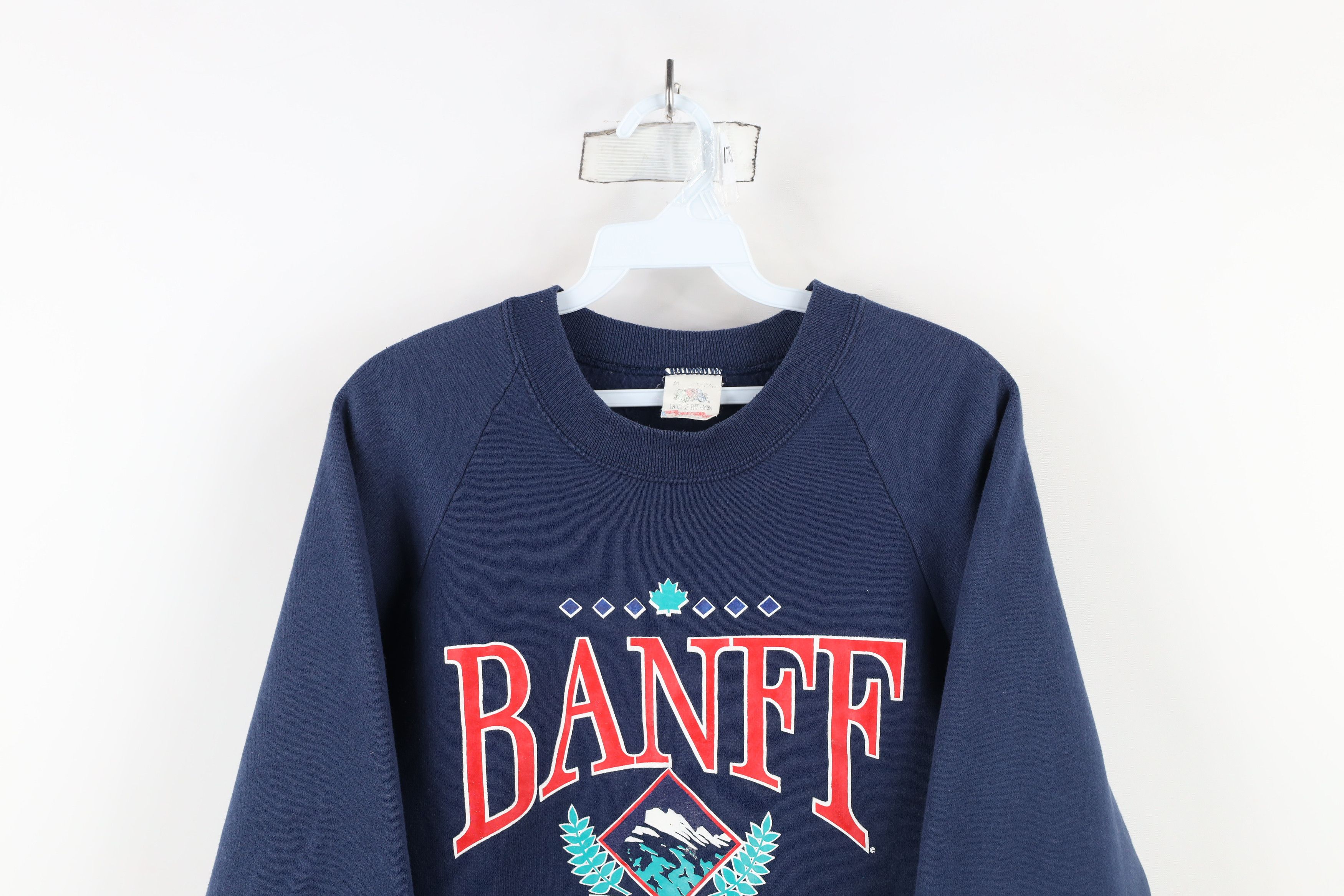 Vintage Vintage 90s Banff Canadian Rockies Sweatshirt Blue USA Size M / US 6-8 / IT 42-44 - 2 Thumbnail