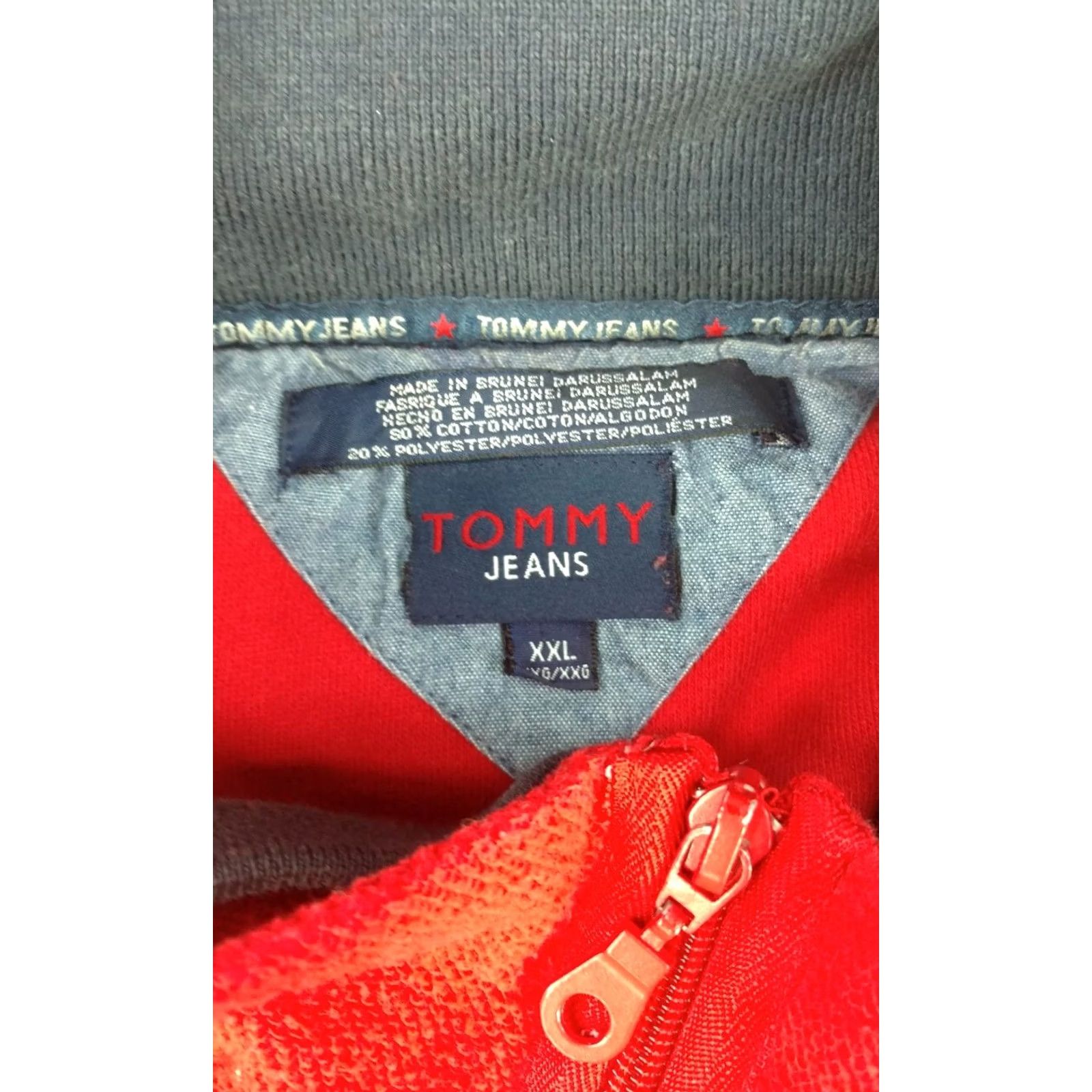 Tommy Hilfiger VTG Tommy Hilfiger Men's 2XL 1/4 Zip Red Pullover Sweater 100% Cotton 2XL Size XXL Size US XXL / EU 58 / 5 - 8 Thumbnail