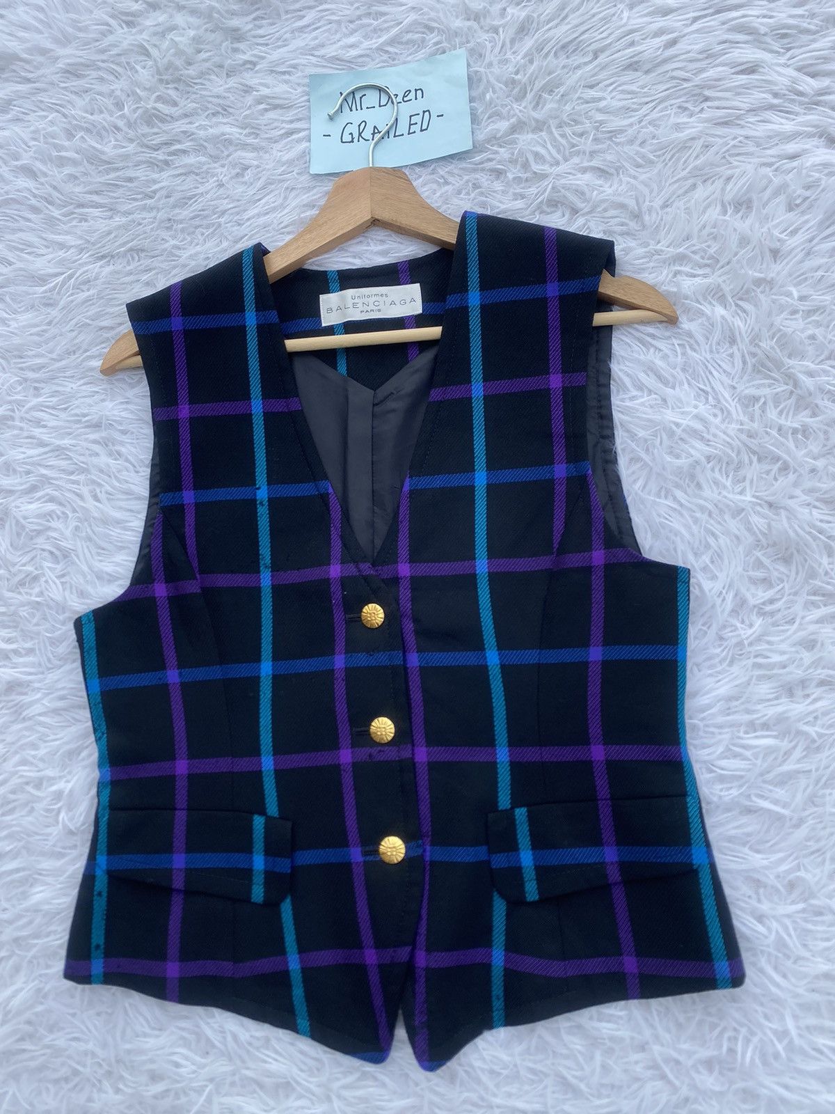Balenciaga Rare Vintage 90s Balenciaga Checkered Vest Size US S / EU 44-46 / 1 - 3 Thumbnail