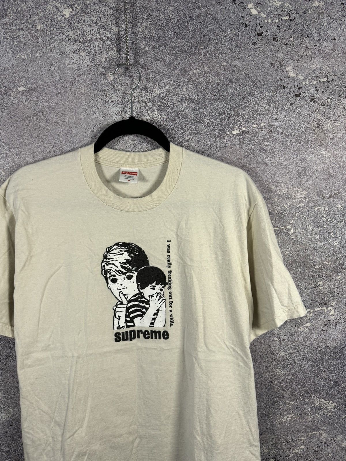 Supreme × Vintage Supreme Freaking Out Tee Beige Medium Authentic Streetwear Size US M / EU 48-50 / 2 - 2 Thumbnail