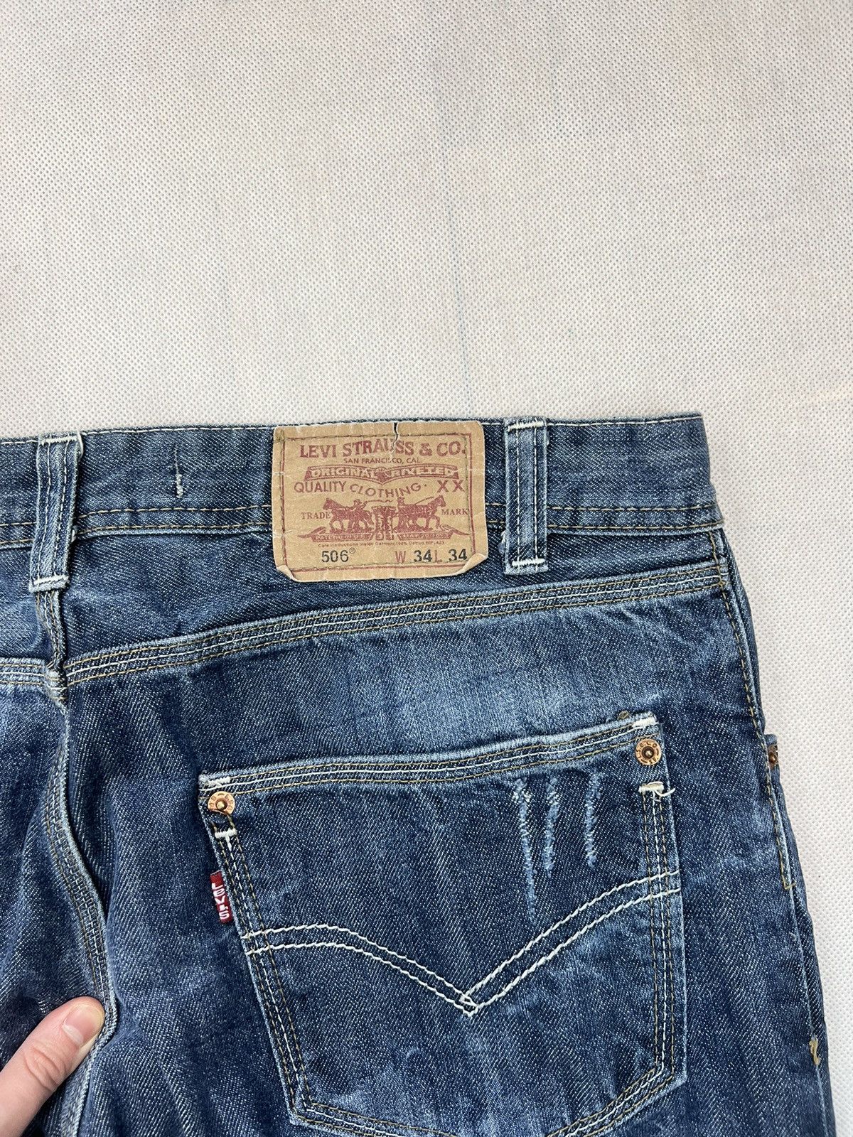 Levi's × Vintage Pants Levi’s 506 Blue Jeans Vintage 90’s Size US 34 / EU 50 - 3 Thumbnail