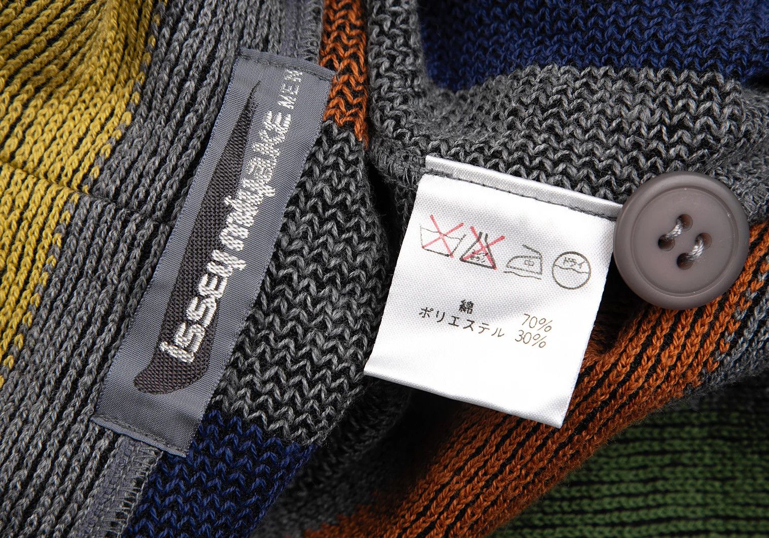 Issey Miyake Color Stripe Ribbed Shawl Collar Jacket Gray Multi M Size US M / EU 48-50 / 2 - 14 Thumbnail