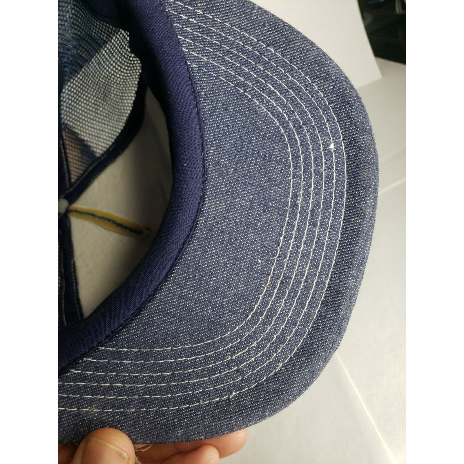 Other 80s 90s Strongpanel Trucker Hat Farm Ranch Build Denim Like Size ONE SIZE - 6 Thumbnail