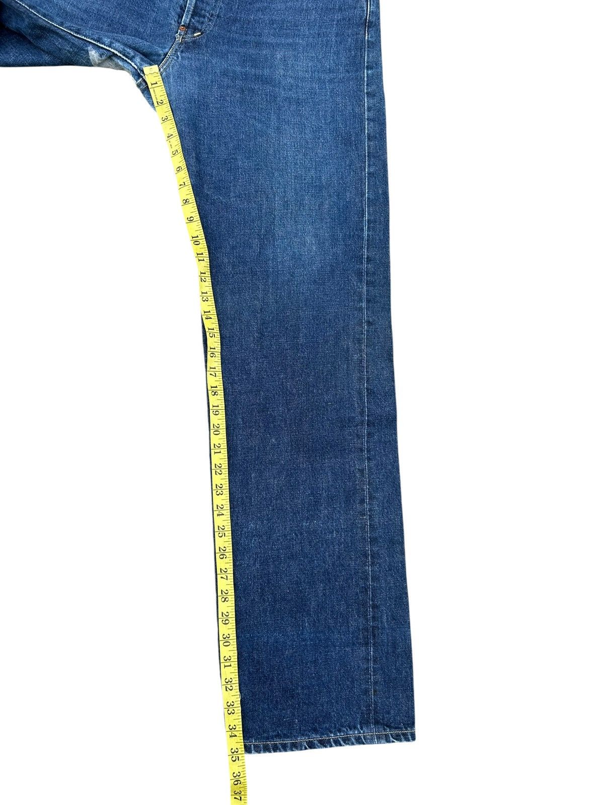 Kapital Vintage Levis Big E Selvedge Buckle Back Distressed Denim Size US 35 - 24 Thumbnail