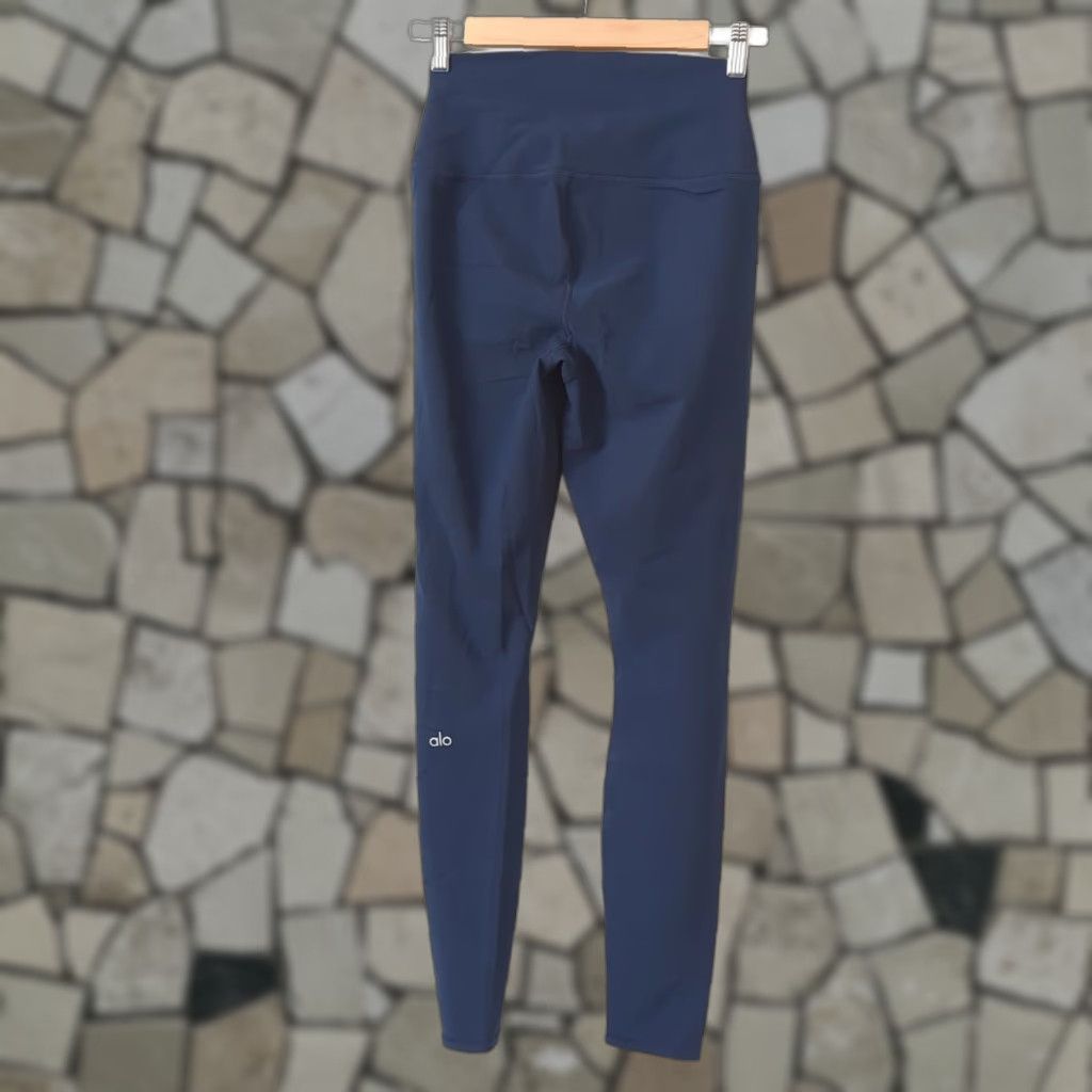 Alo Yoga High Waisted Ripped Warrior Leggings Small Blue Cutout Full Length Womens (Size 28)