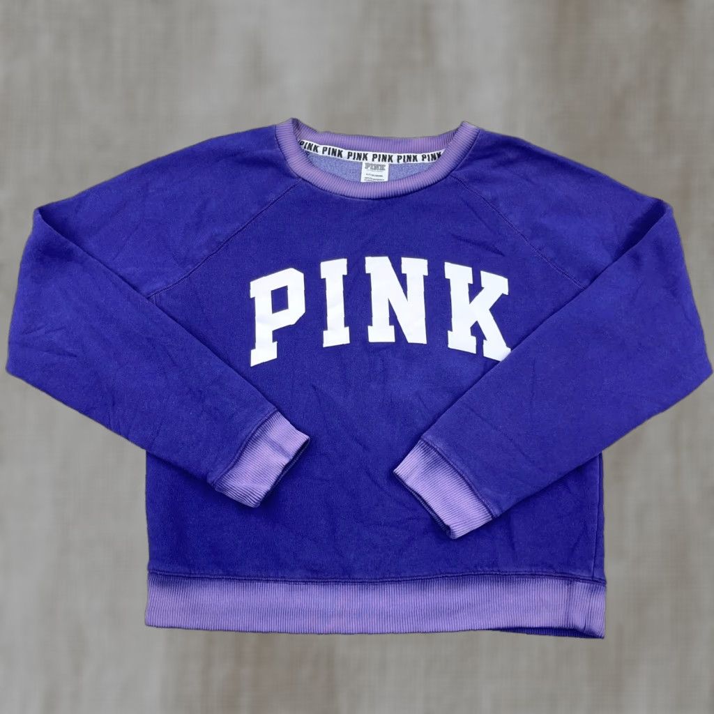 Victoria's Secret Victoria's Secret PINK Sweatshirt Women S Purple Crewneck Spellout Retro Y2K Size S / US 4 / IT 40 - 1 Thumbnail