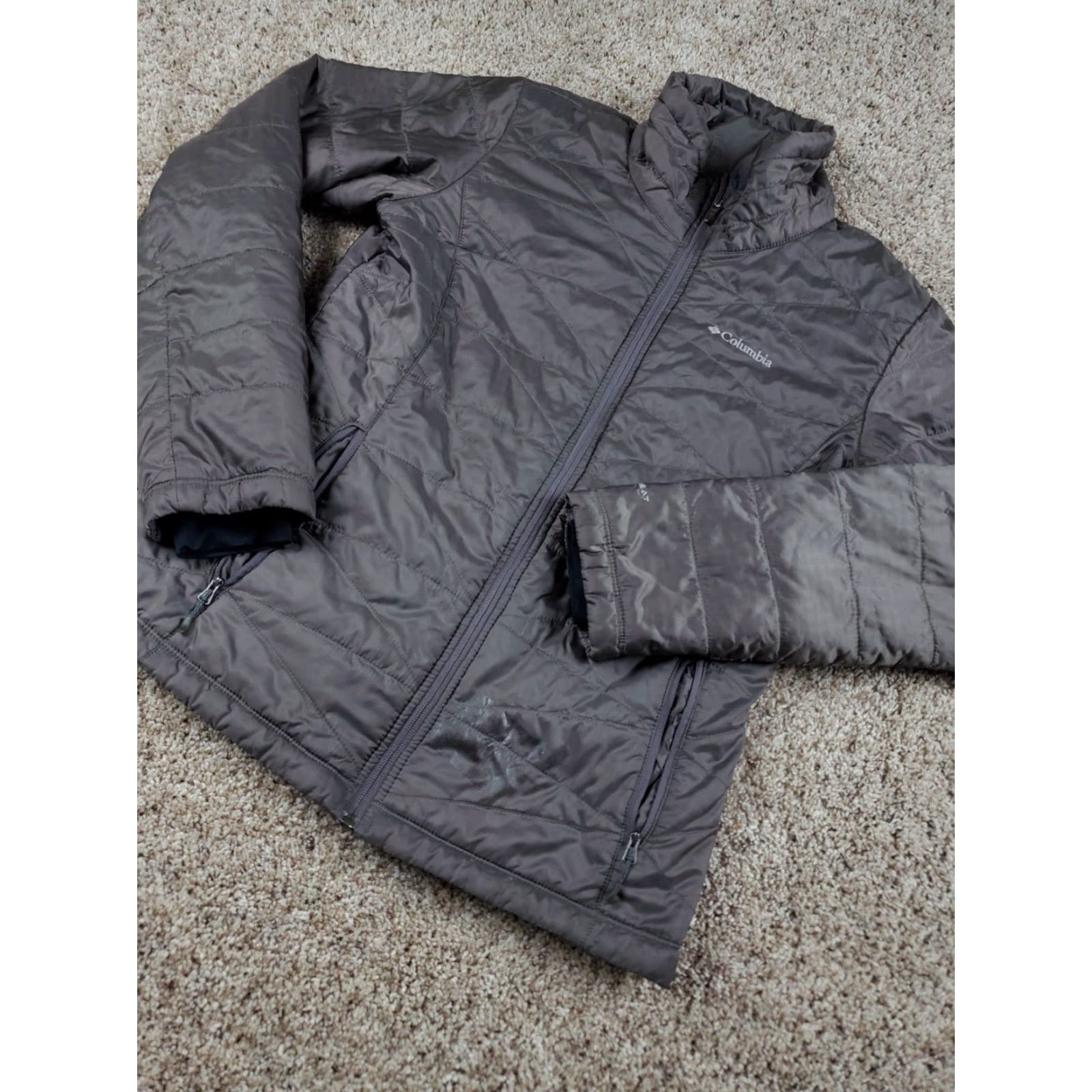 Vintage Columbia Jacket Women M Gray Mighty Lite III Omni-Heat Full Zip Size M / US 6-8 / IT 42-44 - 2 Thumbnail