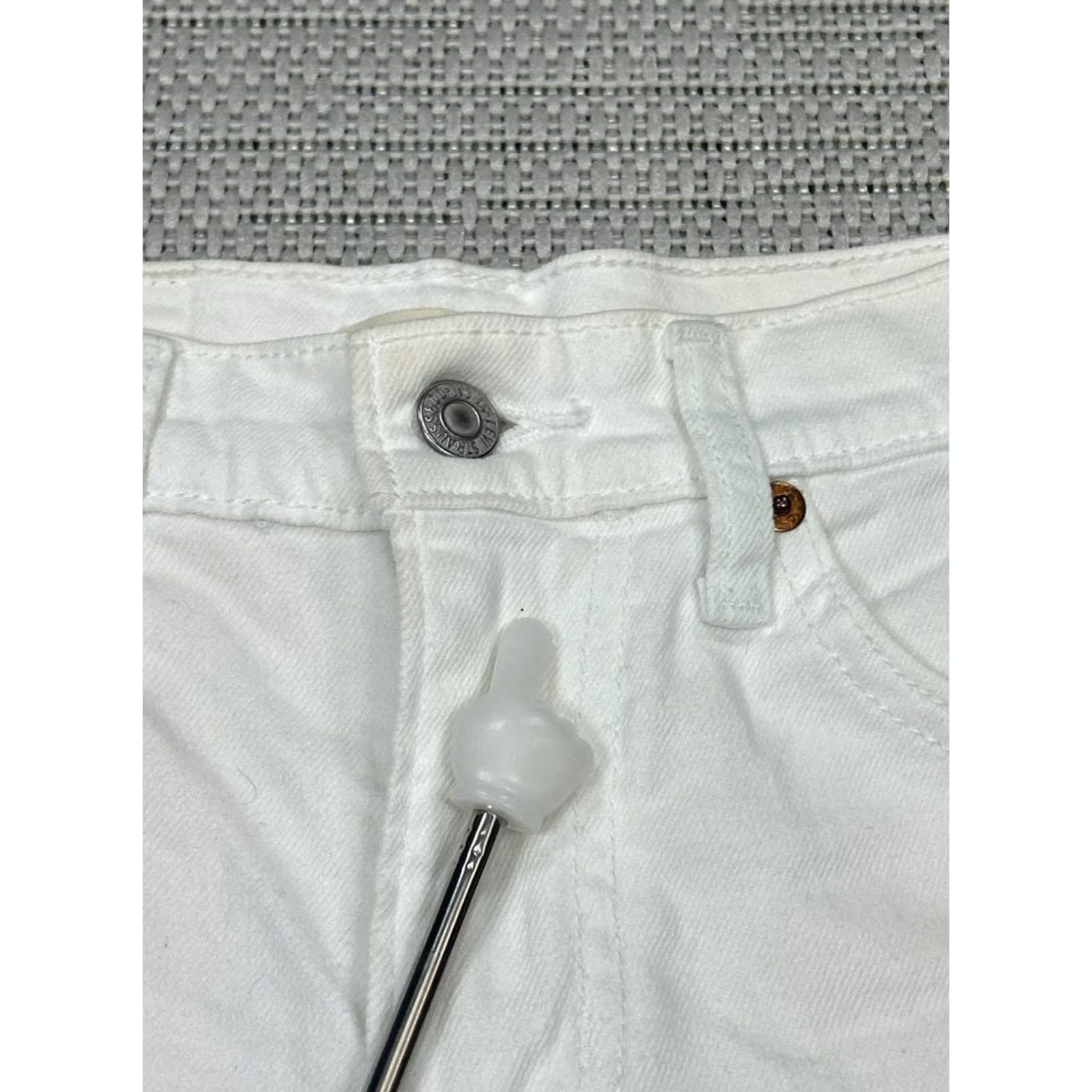 Levi's Levi'S Shorts Womens 25 White Denim Mid Rise Cut Offs Size 42" / US 20 - 3 Thumbnail