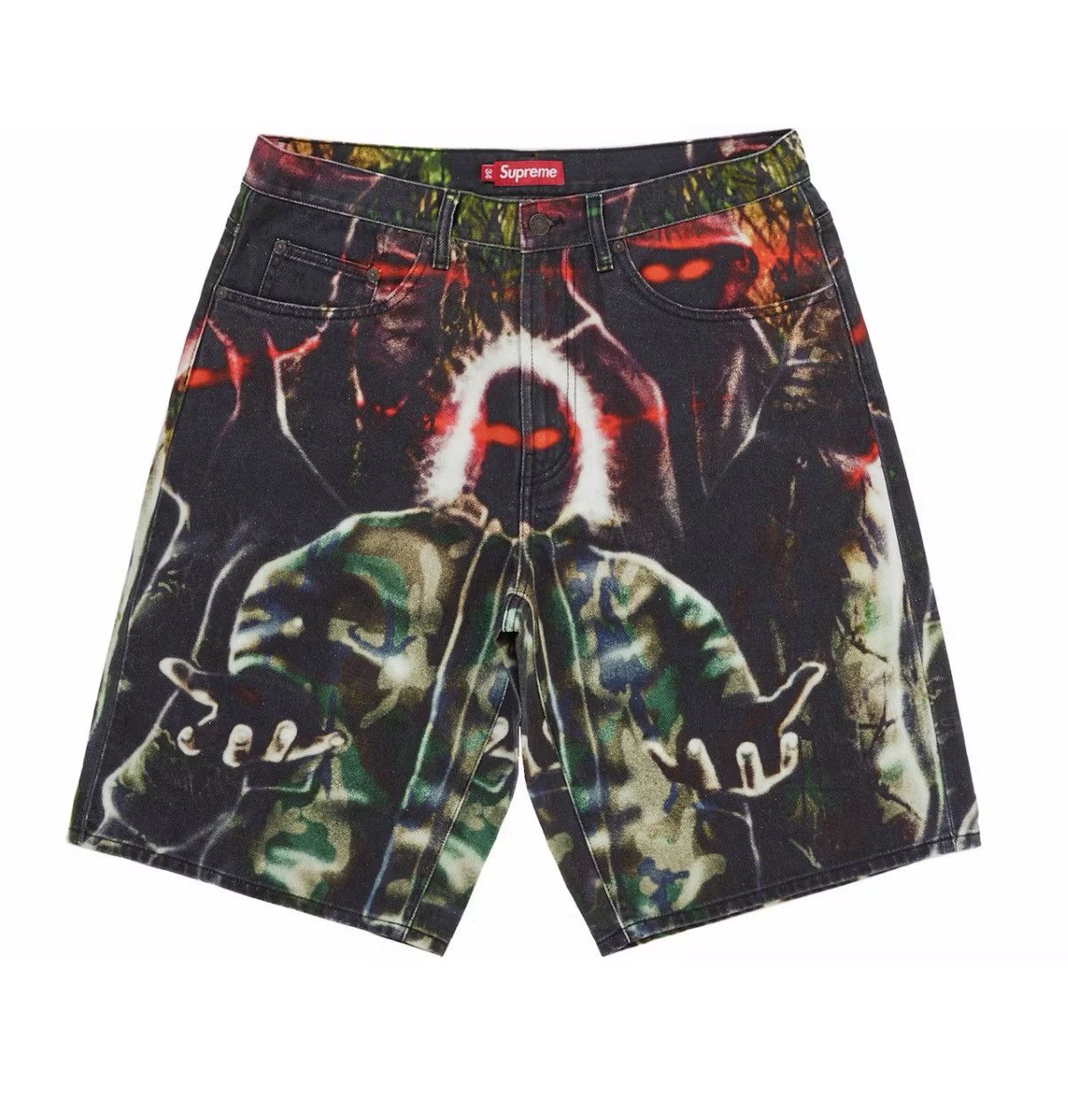 Supreme Supreme Script Baggy Denim Shorts Washed Indigo | Grailed