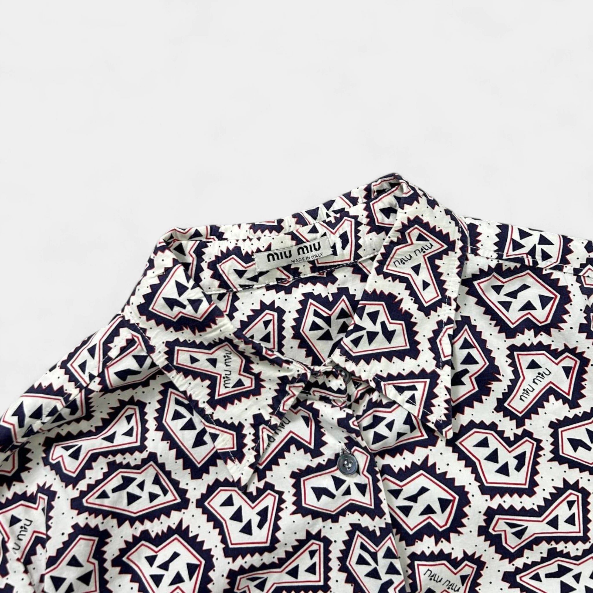 Miu Miu Miu Miu Geometric Pattern Printed Shirt Size US XS / EU 42 / 0 - 3 Thumbnail