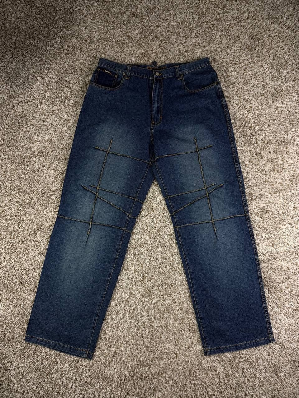 Enyce ENYCE Baggy Jeans Y2K Hip Hop Wide Leg Grid Stitch Size US 36 / EU 52 - 1 Thumbnail