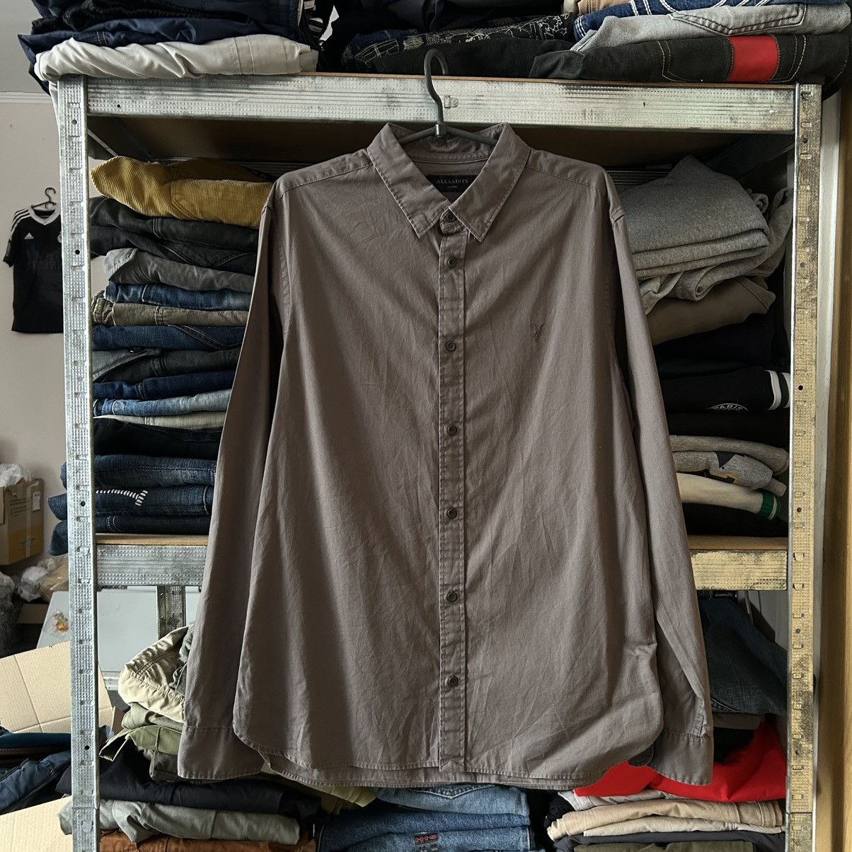 Allsaints Designer Allsaints Small Logo Brown hype y2k button shirt Size US L / EU 52-54 / 3 - 1 Thumbnail